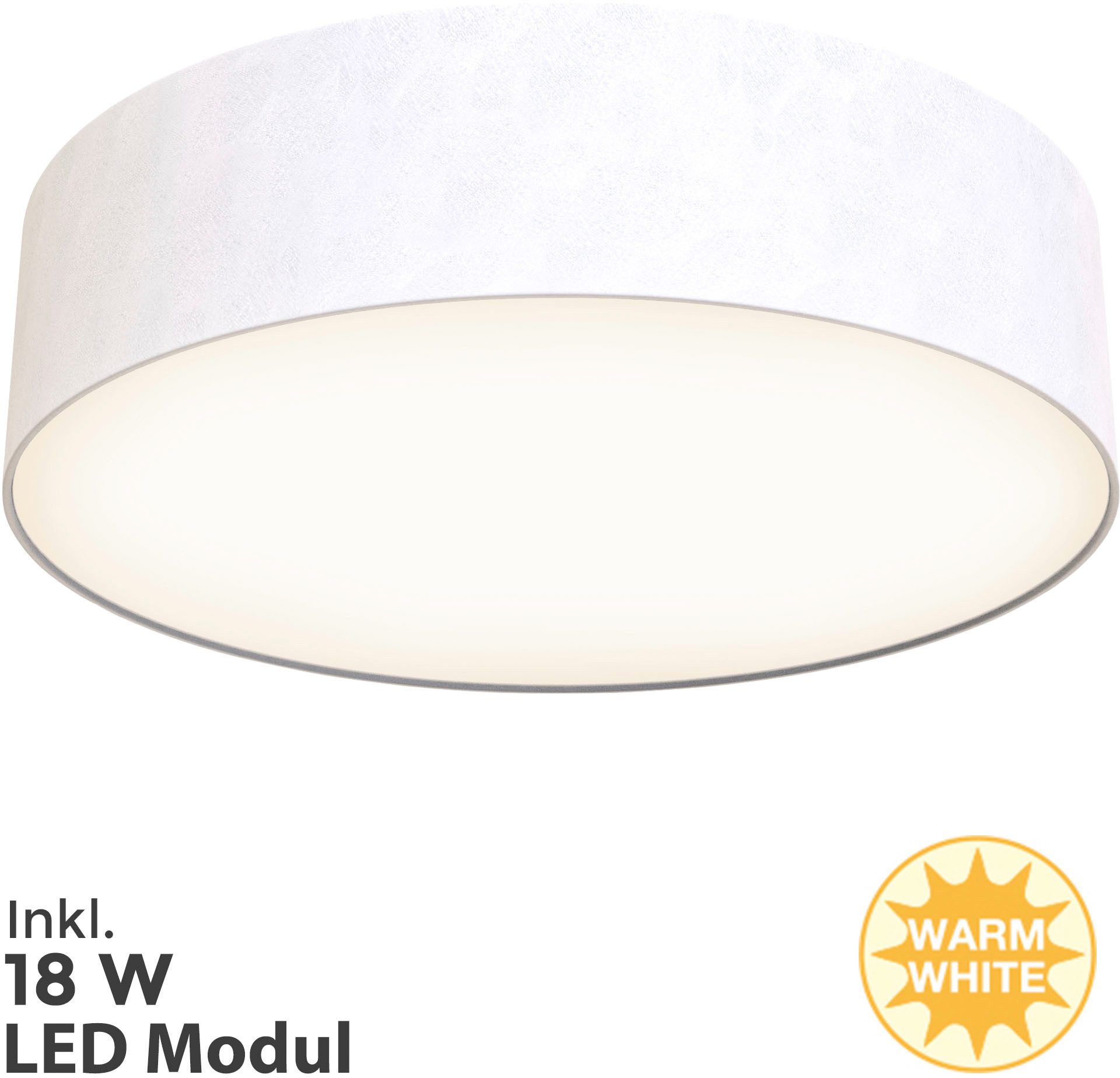 Briloner Leuchten LED Deckenleuchte Stoff LED Deckenleuchte, weiß, 1xLED-Mo günstig online kaufen