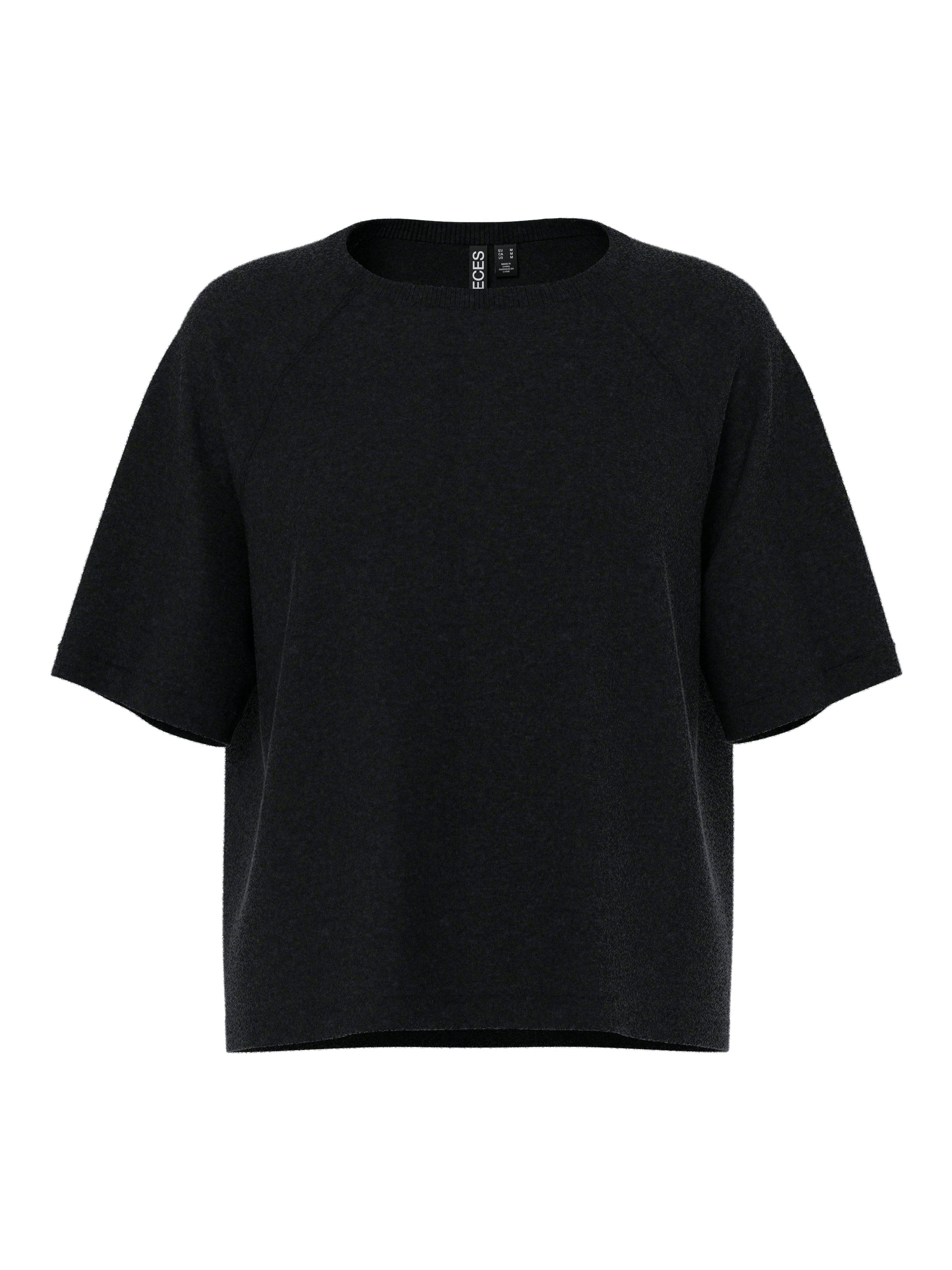 pieces Kurzarmpullover PCBREE SS O-NECK KNIT NOOS BC Materialmix, regular fit