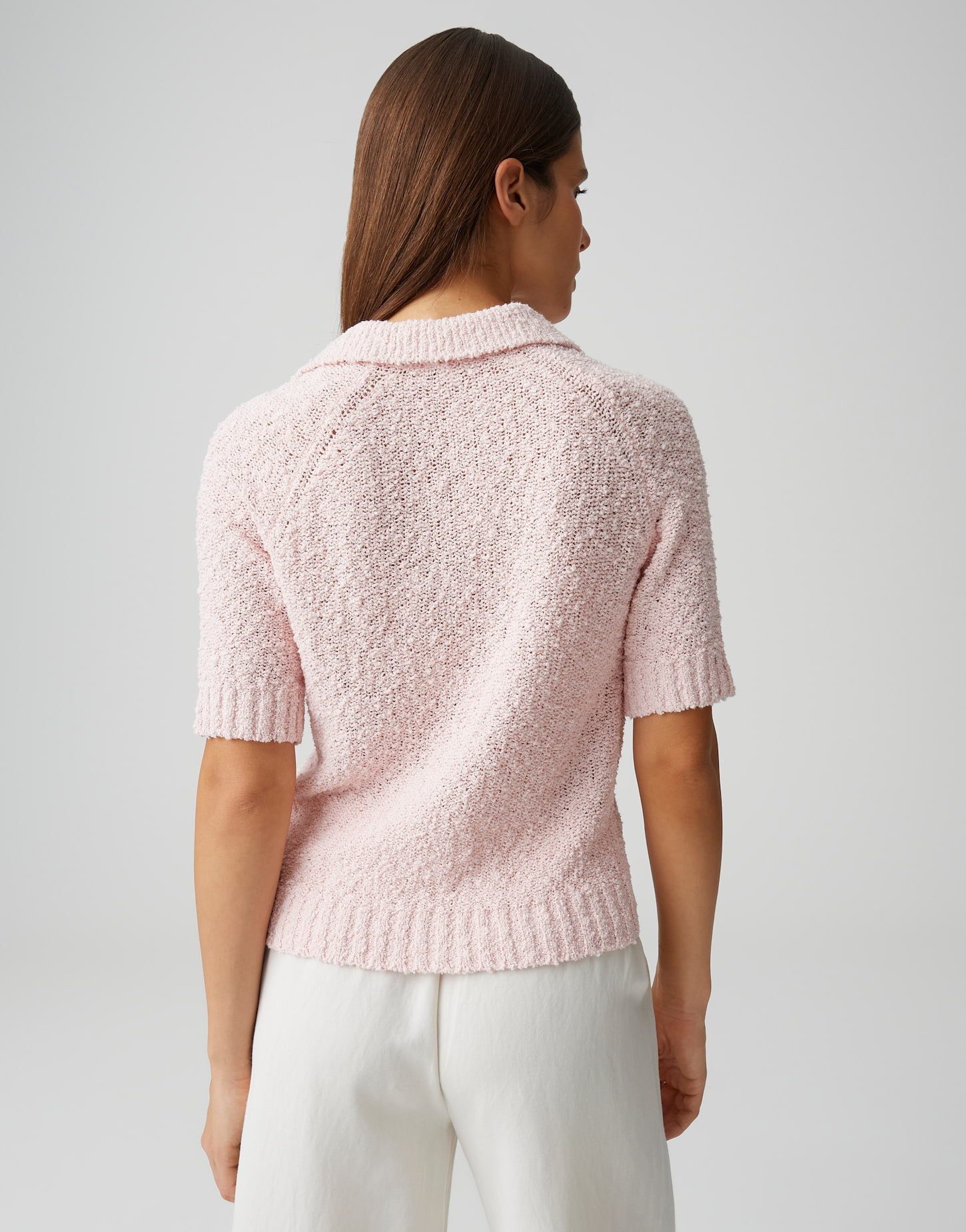OPUS Kurzarmpullover Posilly aus Strick mit Bouclé Struktur natürlicher Griff, Casual – ideal für Alltag und moderne Looks