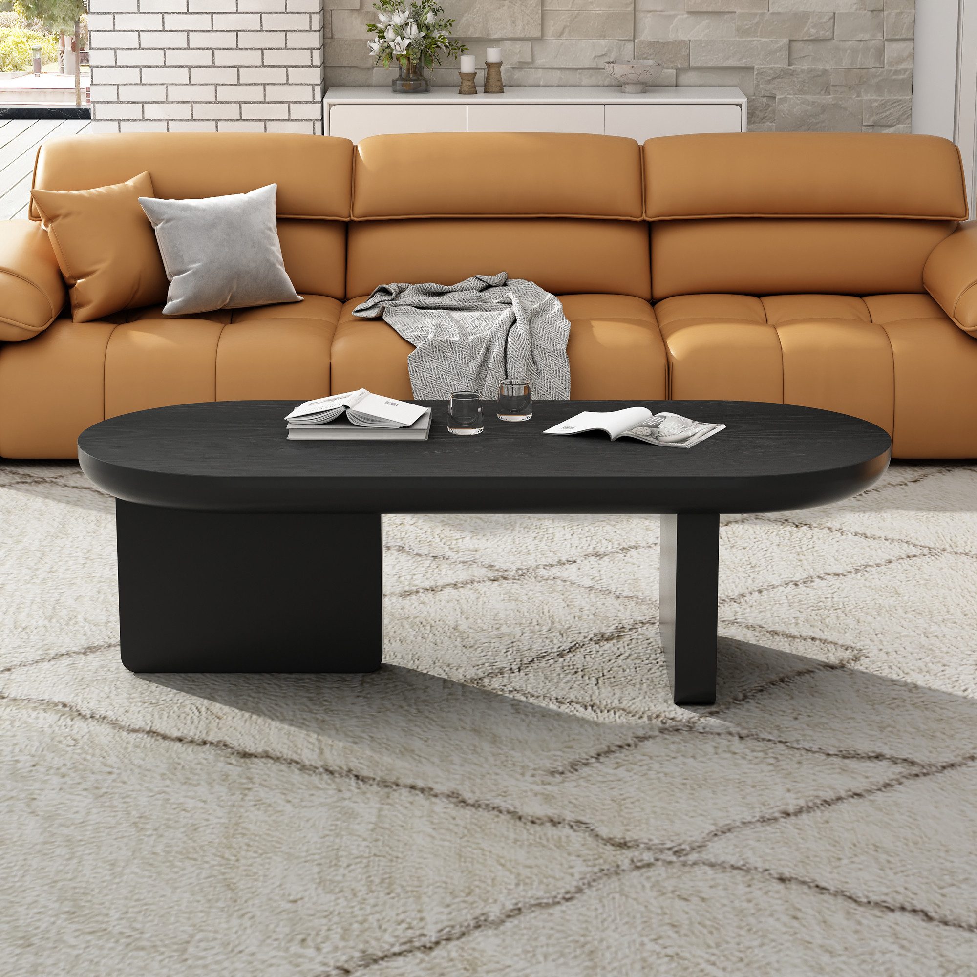 REDOM Couchtisch mit ovaler Tischplatte (Sofatisch, Beistelltisch,Kaffeetisch, 1-St., Ovaler Freizeittisch), mit Sprühfarbe besprühen