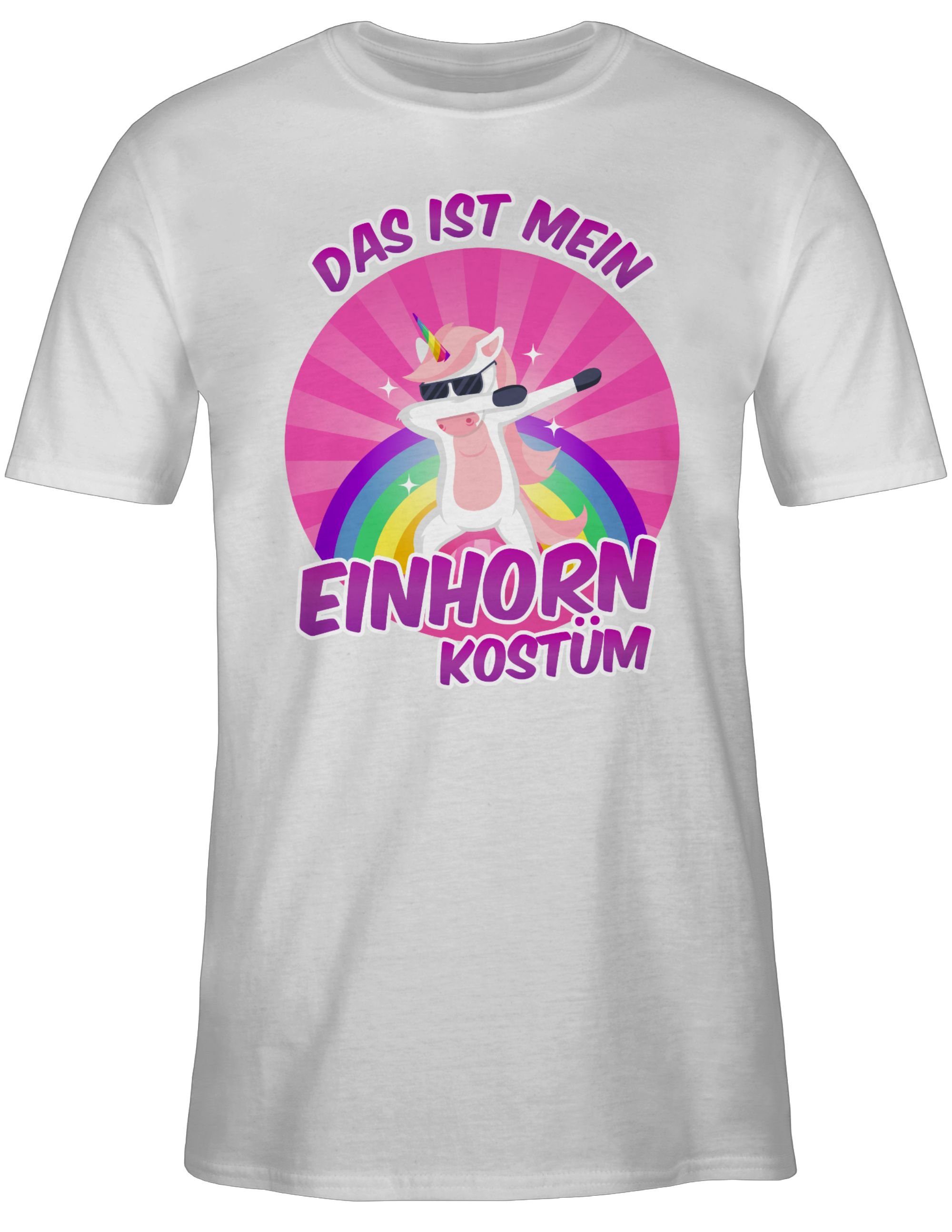 ist Einhorn Das 02 T-Shirt Karneval mein Outfit Kostüm Shirtracer Weiß