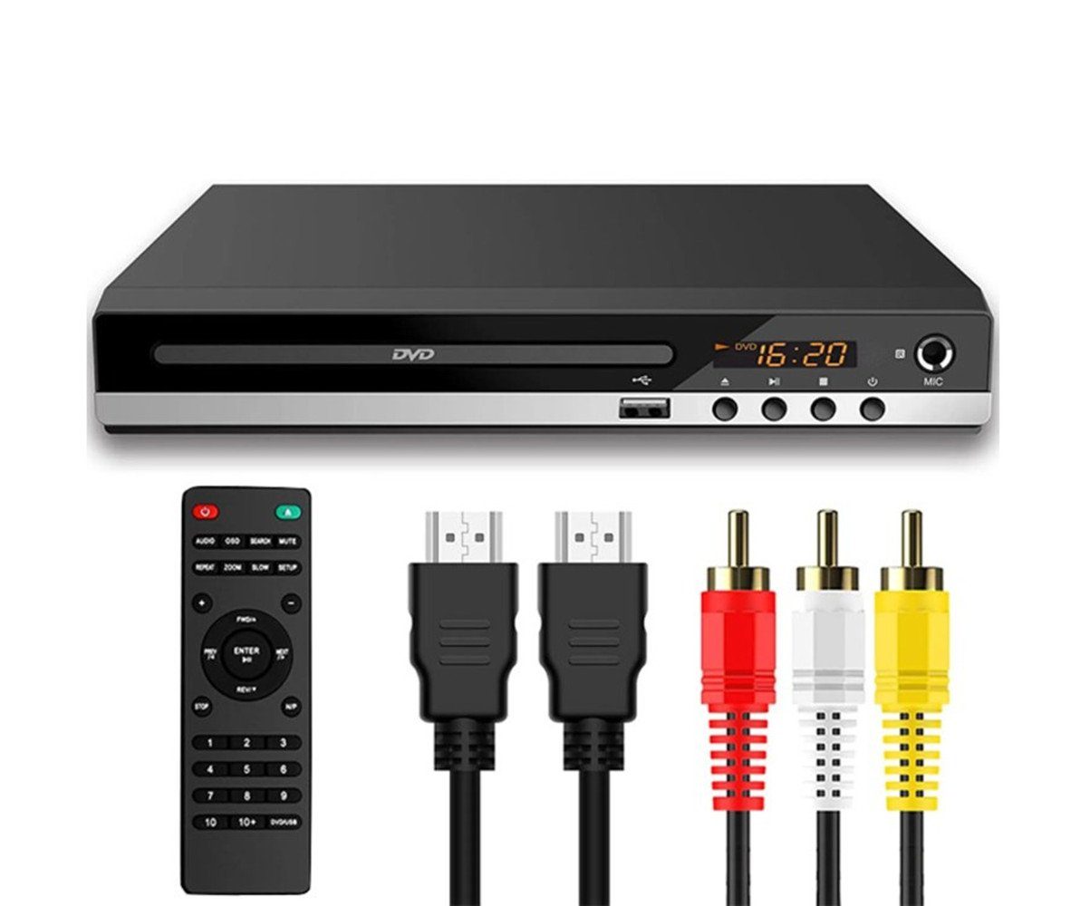 XDOVET Mini-DVD-Player HDMI,1080P HD-Kompakt-DVD-Player für Smart-TV DVD- Player (mit All Region Free,CD-DVD-Player,USB/Fernbedienung)