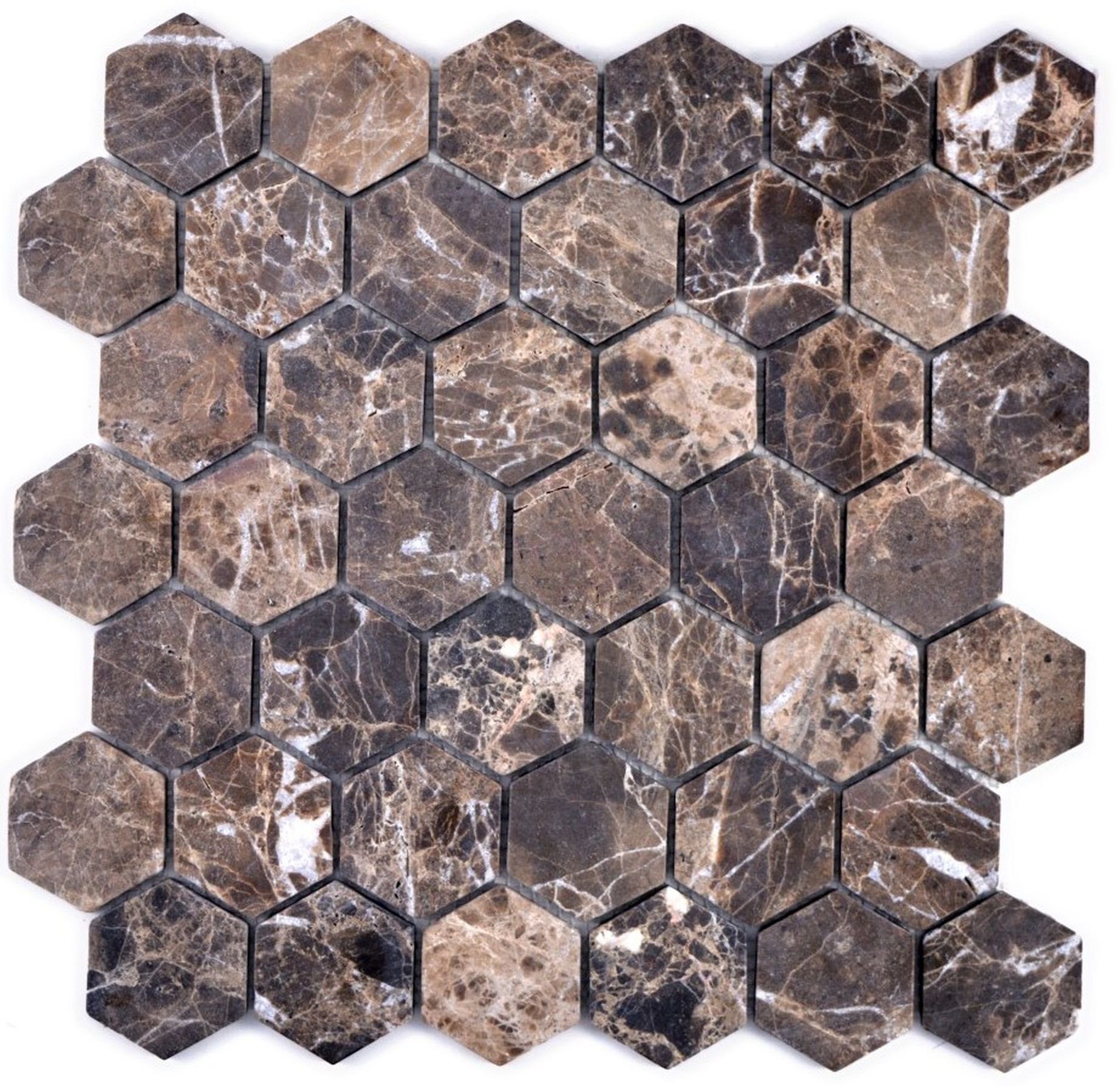 Mosani Mosaikfliesen Marmor geflammt mix Wand dunkelbraun Mosaik Fliese Dusche