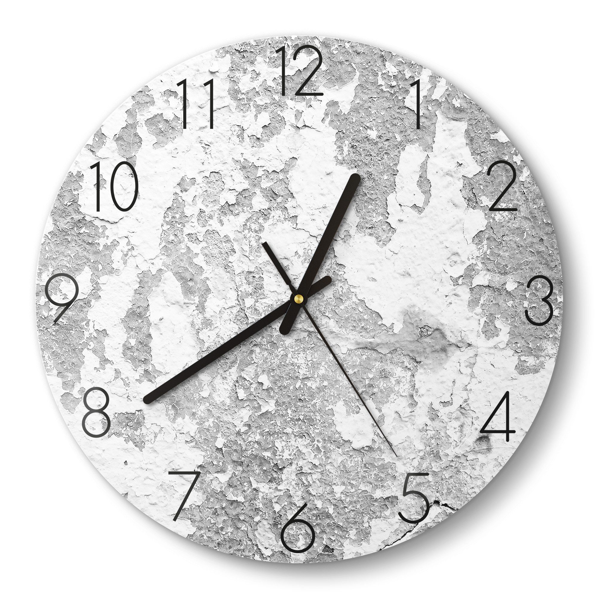 DEQORI Wanduhr 'Verwitterte Wandkunst' (Glas Glasuhr modern Wand Uhr Design Küchenuhr)