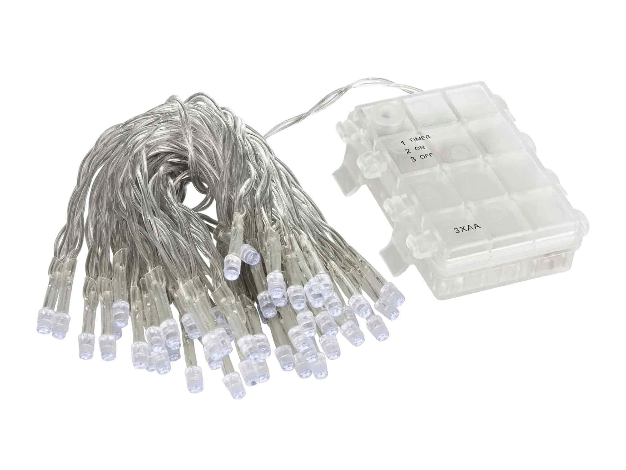 Linder Exclusiv GmbH LED-Lichterkette, Batterie Außen 7,35m 50 LEDs kaltwei günstig online kaufen