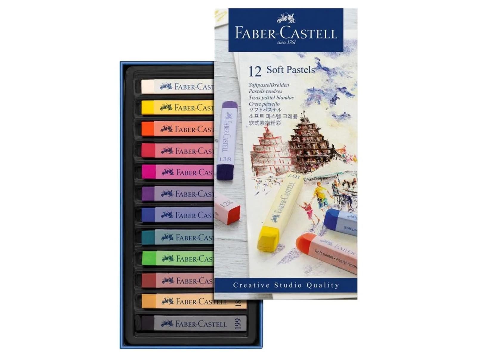Thumbnail - Faber-Castell Kreidemarker Faber-Castell Softpastellkreiden - 12er Kartonetui