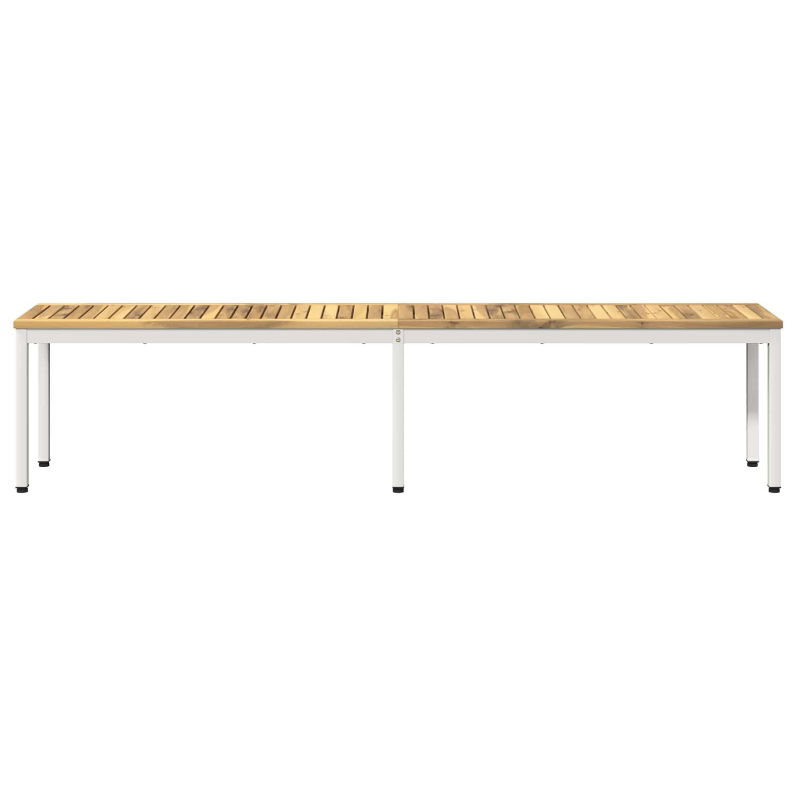 vidaXL Gartenbank Gartenbank 201 x 35 x 45 cm Massivholz Weiß Rechtwinklig (1-St)