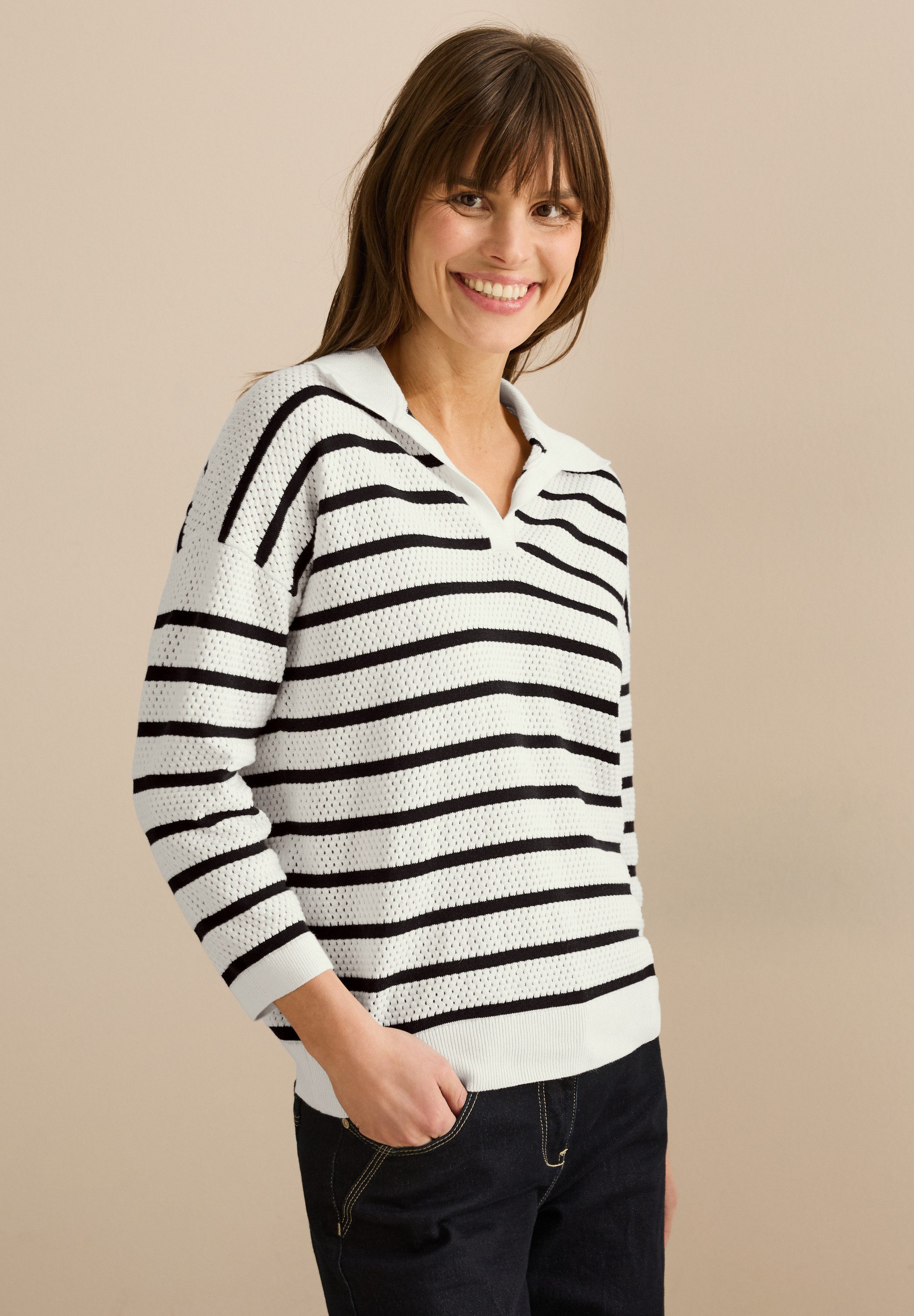 CECIL Strickpullover aus reiner Baumwolle