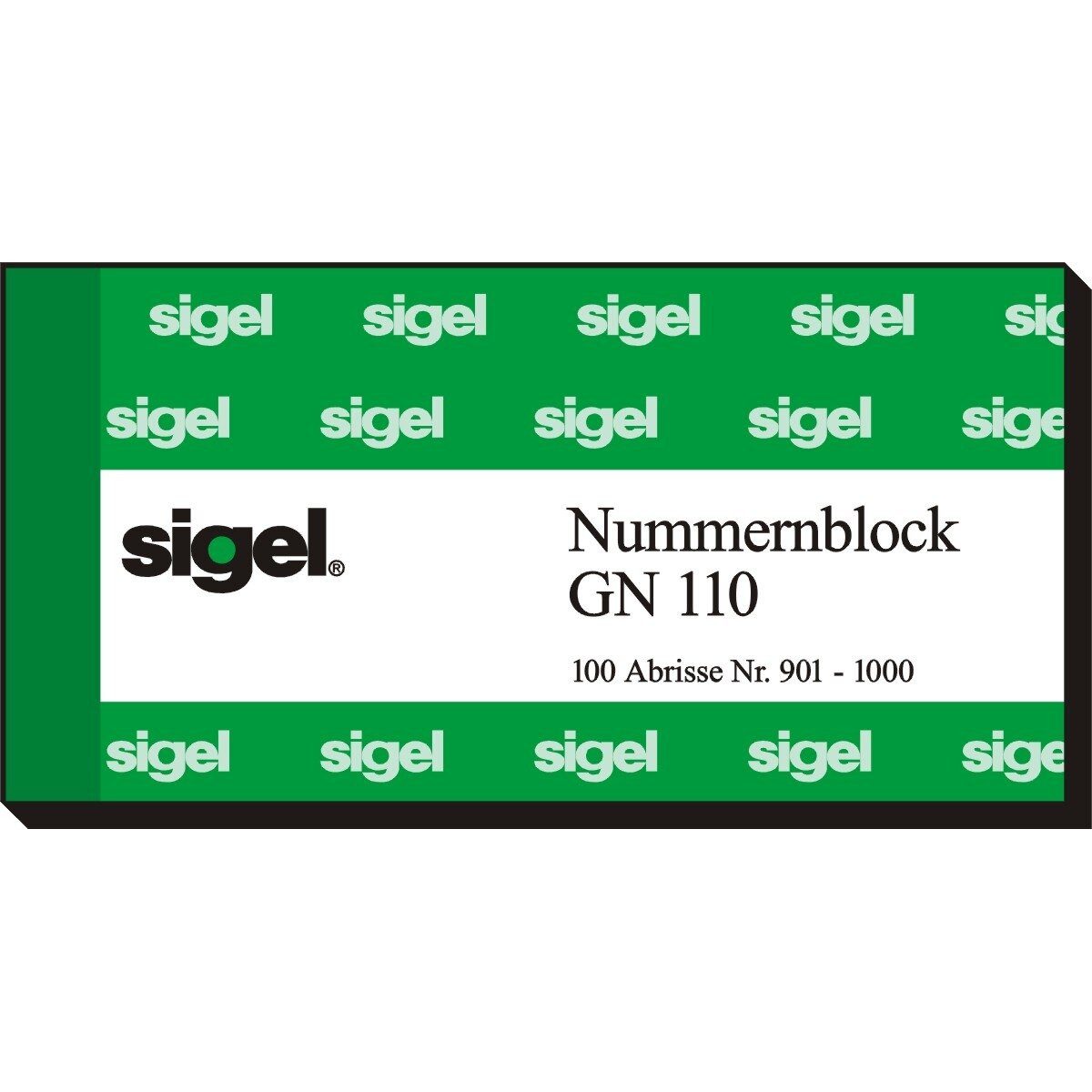Sigel Formularblock Nummernblock 105x50mm 1-1000 VE=10x100 Blatt farbig sortiert