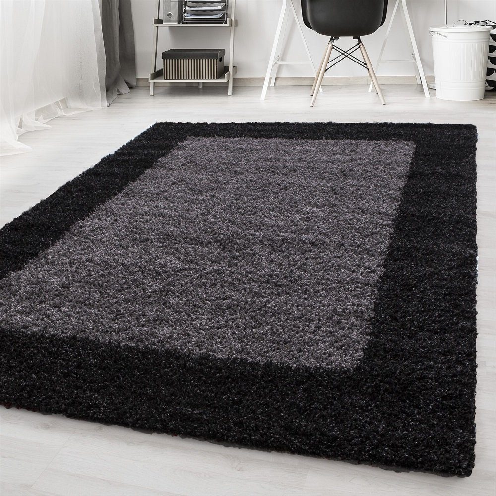 Hochflor-Teppich Moderner Hochflor-Teppich, Giantore, rechteck, Höhe: 30 mm Anthrazit | Shaggy-Teppiche