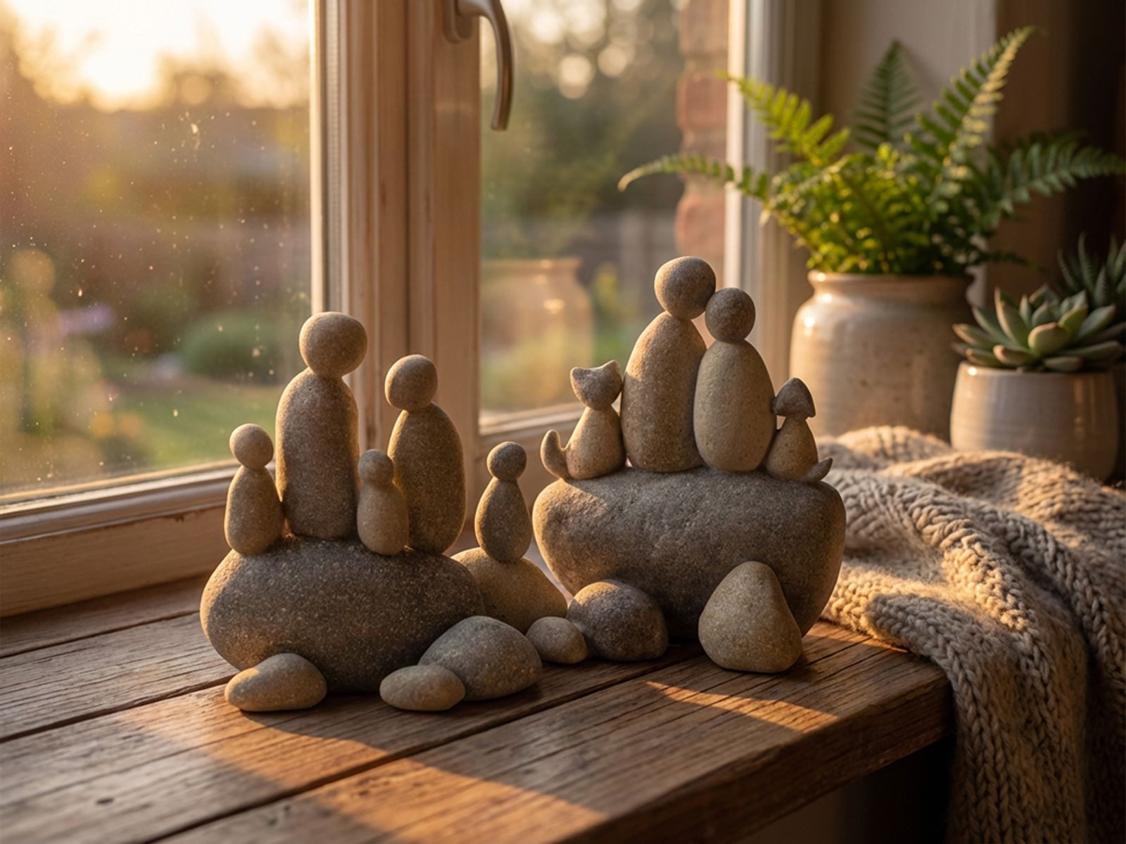 formano Dekofigur 2er Set Steinmännchen Deko Figuren moderne Polyresin Skulpturen