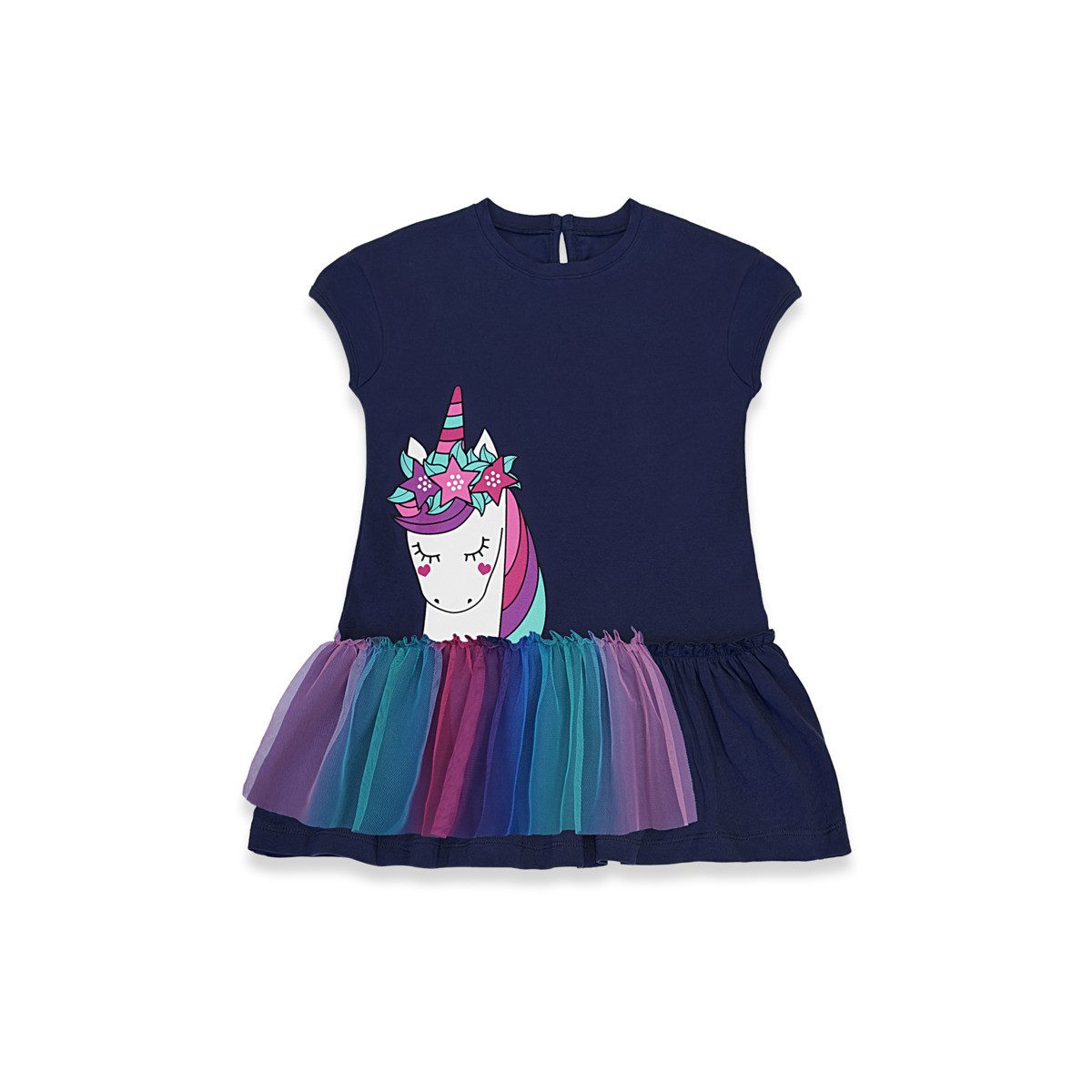 Denokids Midikleid Navy Blue Unicorn Mädchen (1-tlg) Bekleidung, Outfit, Dress, Robe, Midikleid