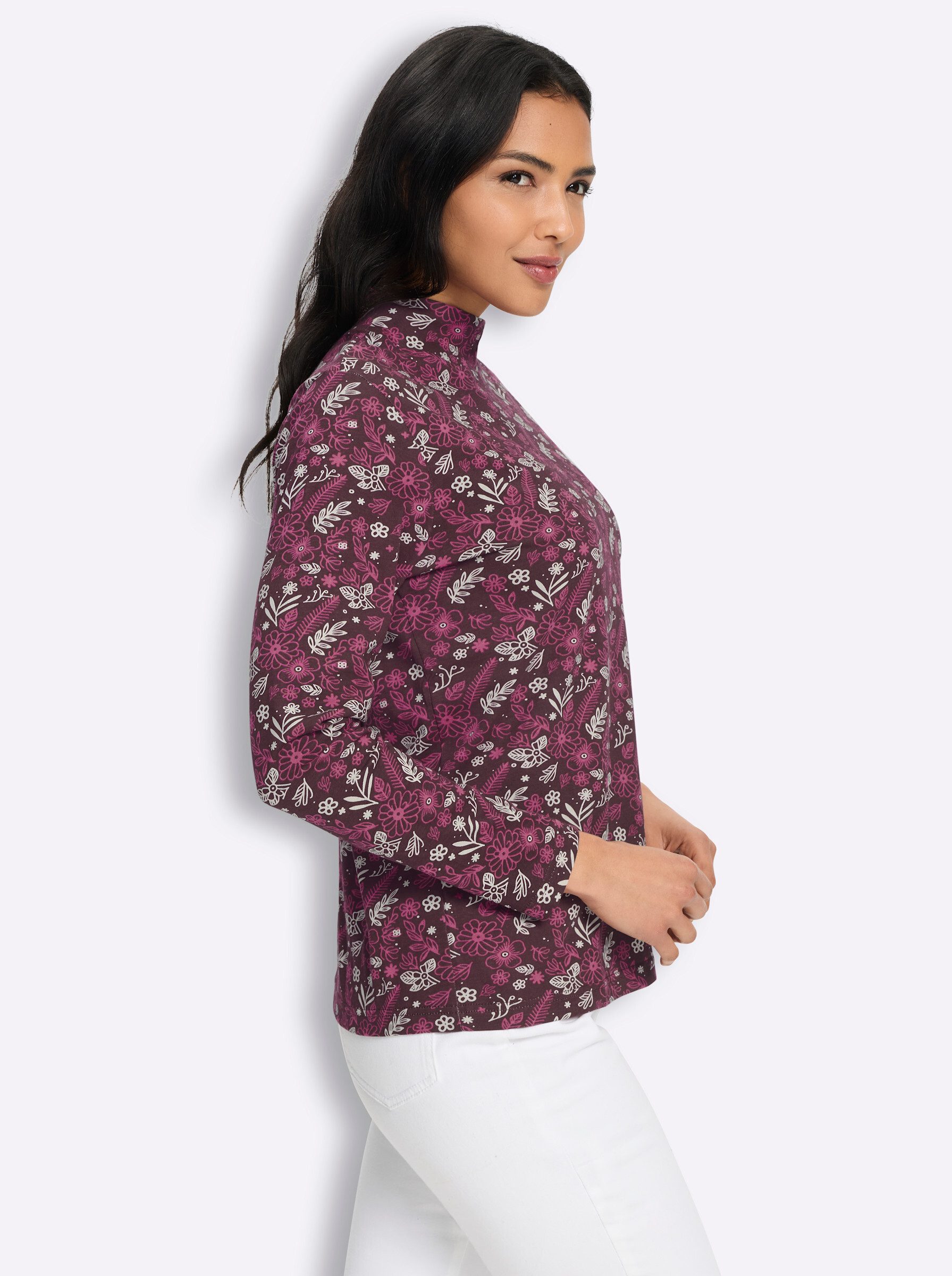 Sieh an! T-Shirt Stehkragen-Shirt Langarm – Bild 5 von 5
