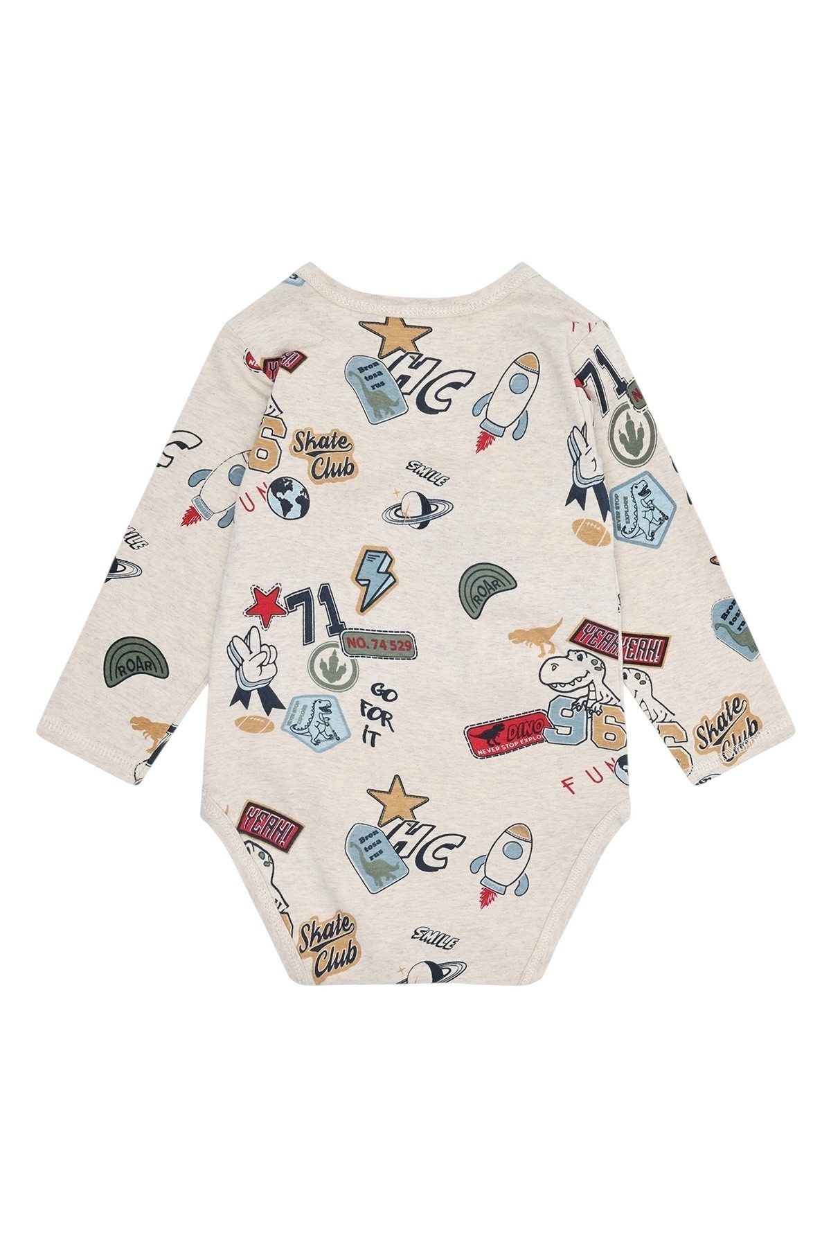 Hust & Claire Langarmbody Buster Badges (1-tlg) Hust & Claire Baby Body „Buster Badges“ Langarm, Allover-Print