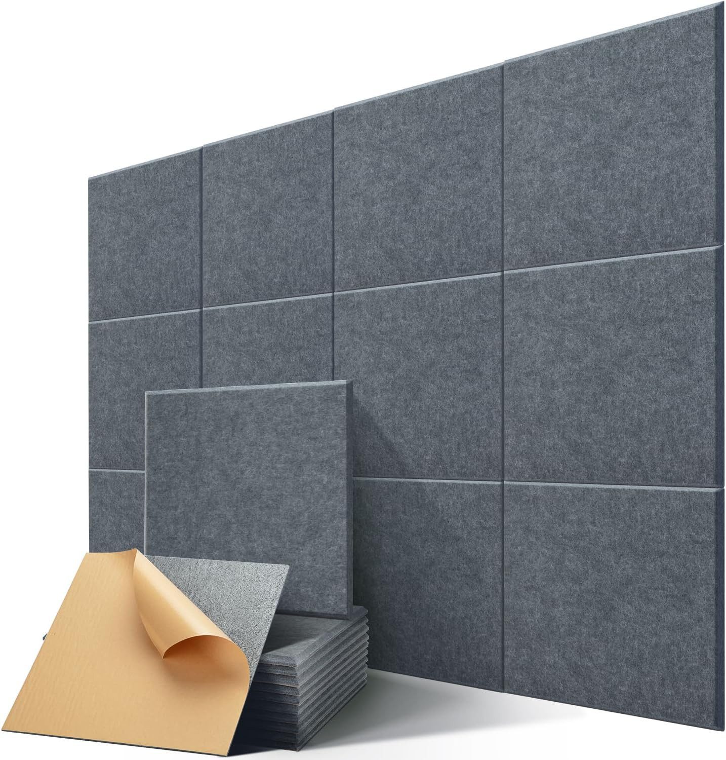 Novzep PC-Geräuschdämmung Selbstklebend Schalldichter Akustische Achallabsorbierende Paneele, 30 x 30 cmAkustikplatten, Absorptionsisolierung, für Zuhause und Büro