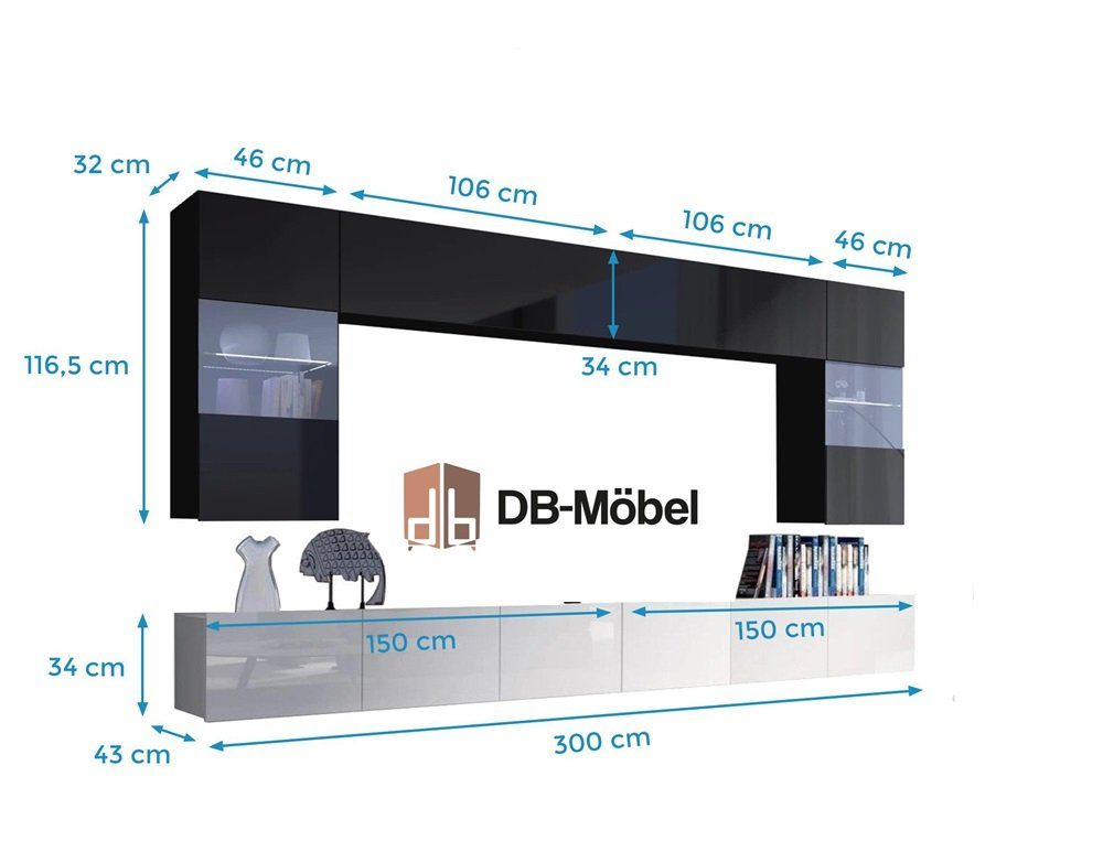 DB-Möbel Media-Board Mediawand SET LIBRE DOMINGO günstig online kaufen