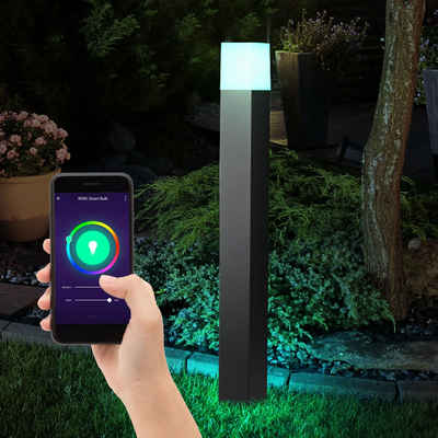 etc-shop LED Wandstrahler, Smart Außen Steh Lampe dimmbar App Sprachsteuerung Stand Sockel