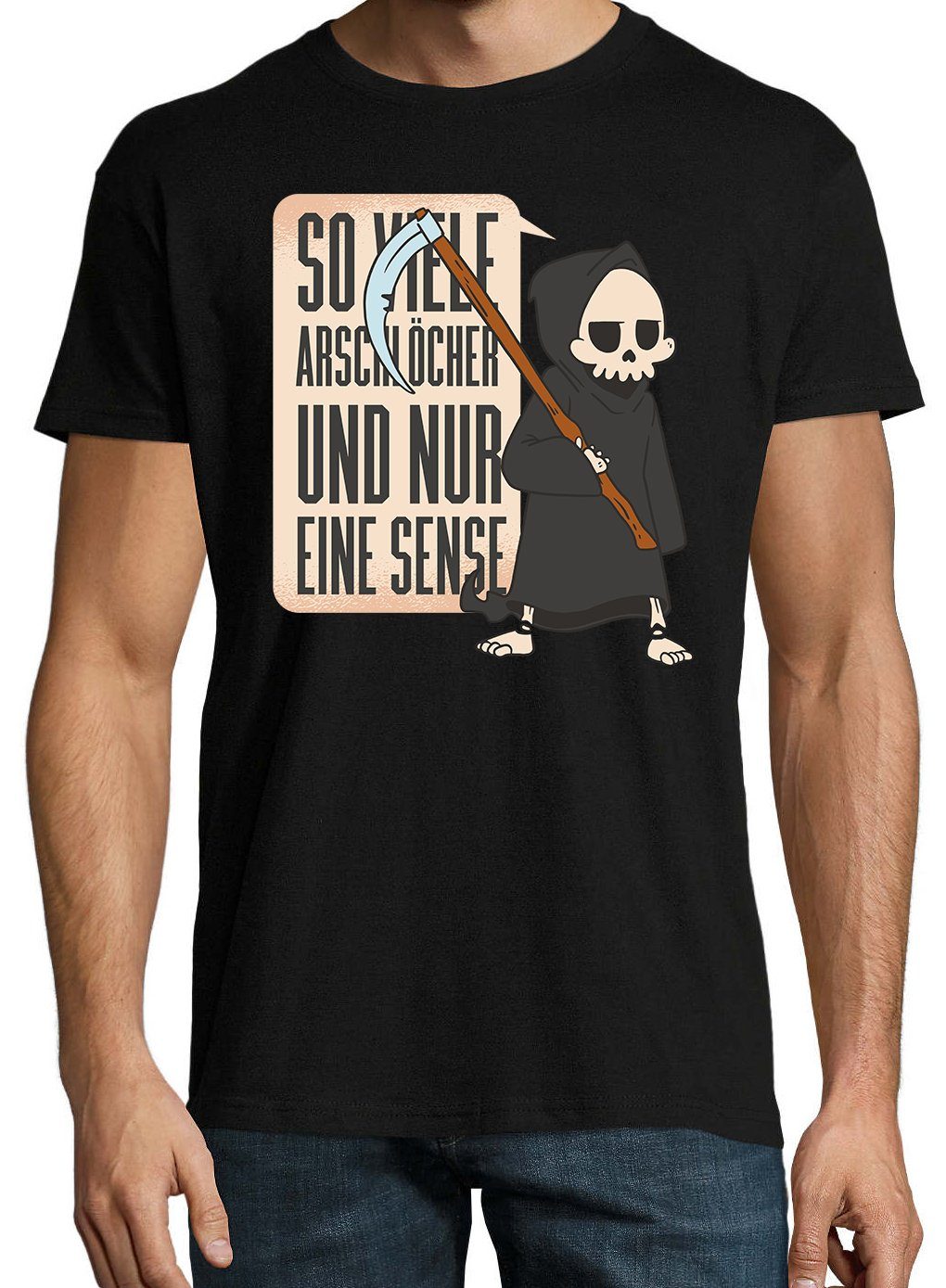 Shirt Schwarz Designz Frontprint mit Eine T-Shirt Youth Herren Nur Sense lustigem