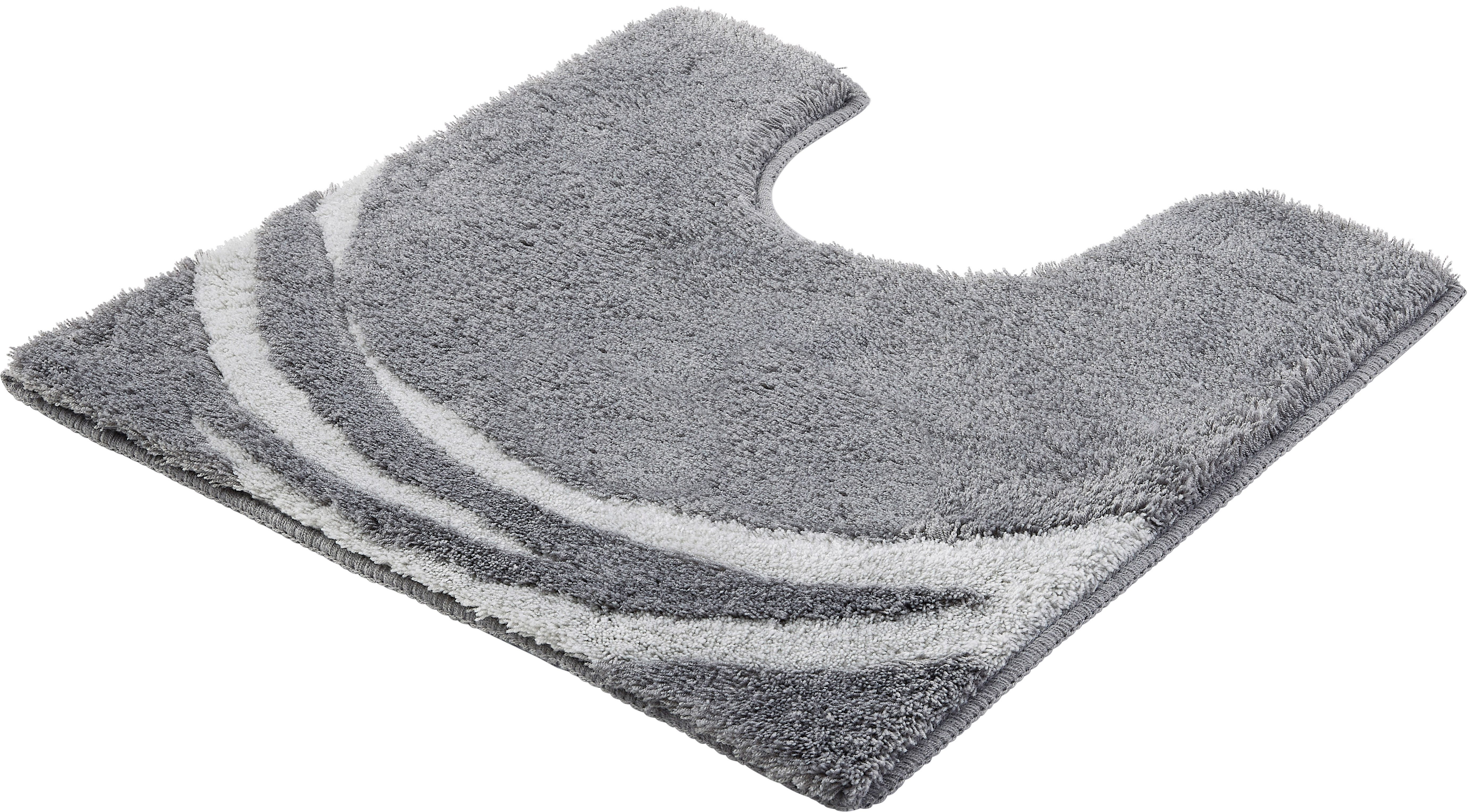 Kleine Wolke Badematte »Mystic«, Höhe 25 mm, rutschhemmend beschichtet, fußbodenheizungsgeeignet, Polyacryl, quadratisch, WC Vorleger mit Ausschnitt, Badteppich, modernes Design, Hoch-Tief Effekt, rechteckig & rund