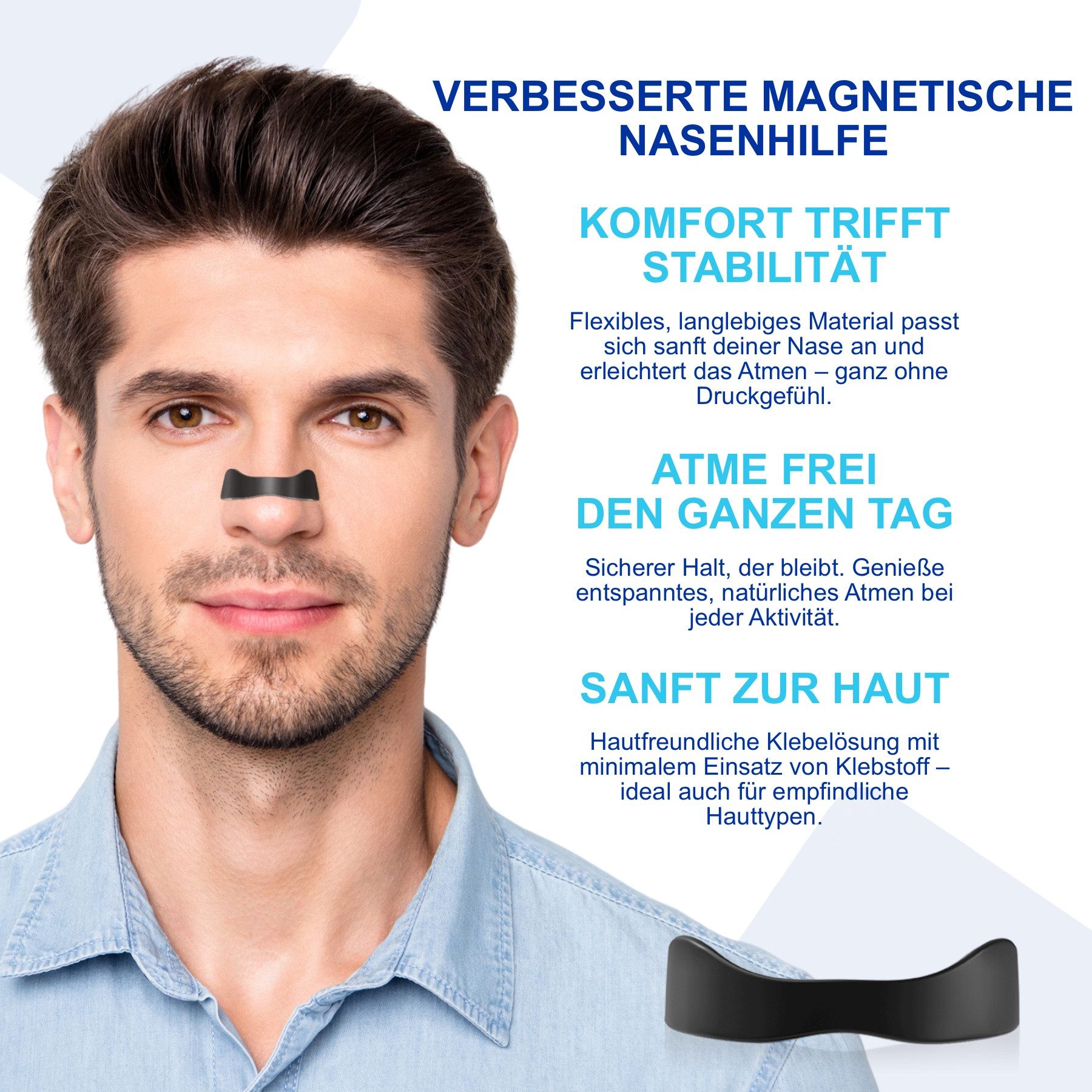 P-Beauty Cosmetic Accessories Nasenpflaster Magnetische Nasenstrip Nasenpflaster Schnarchreduzierung Schnarchstopp, Nasenclip, Schnarchstopp, Set,Nasenstrip