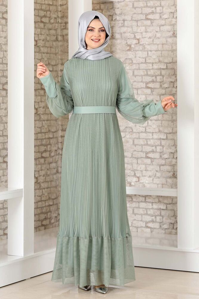 fashionshowcase Abendkleid Maxikleid mit Faltendetail – Abaya Hijab Mode Mo günstig online kaufen