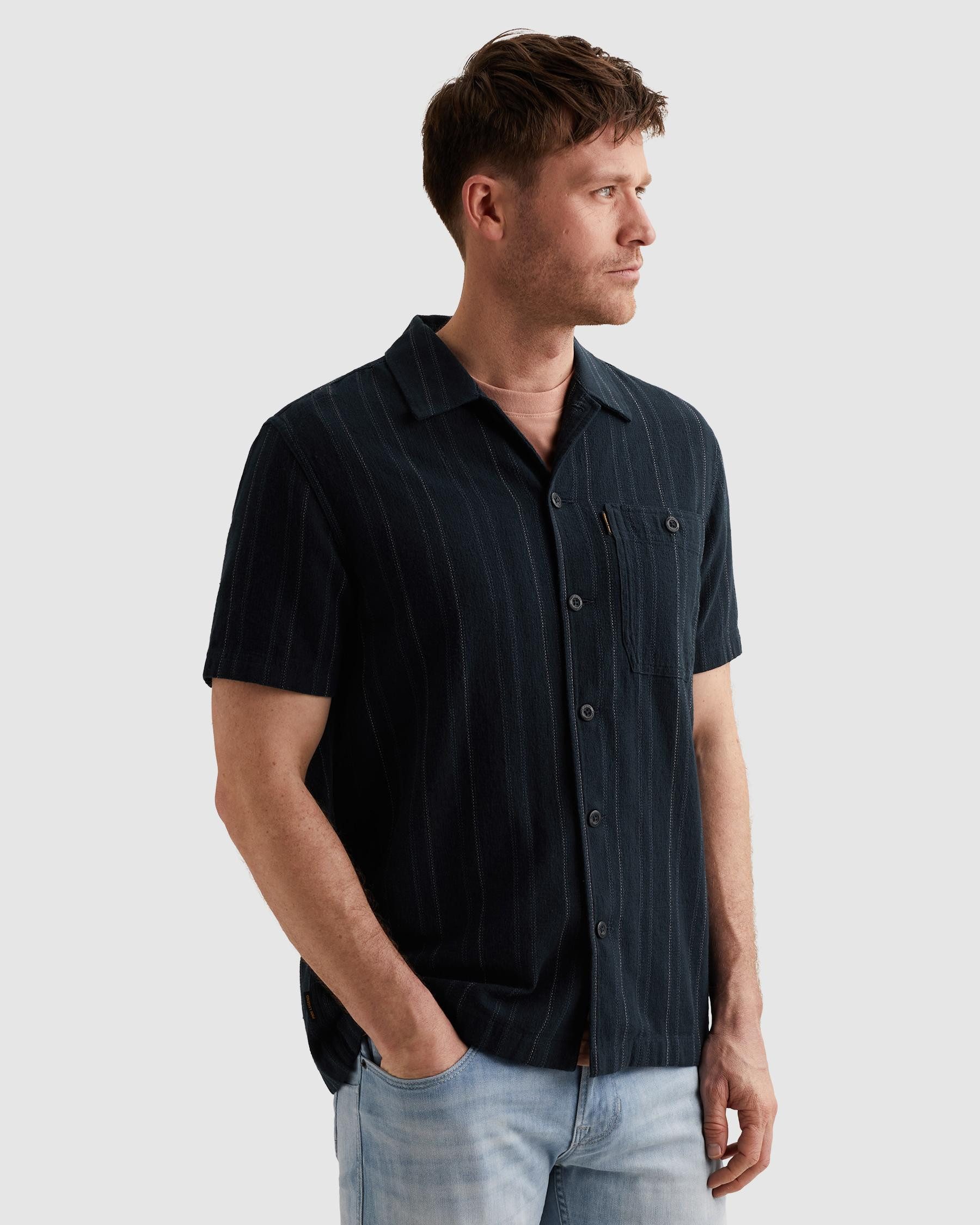 Kurzarmhemd Short Sleeve Shirt Yarn dye mattweave stripe