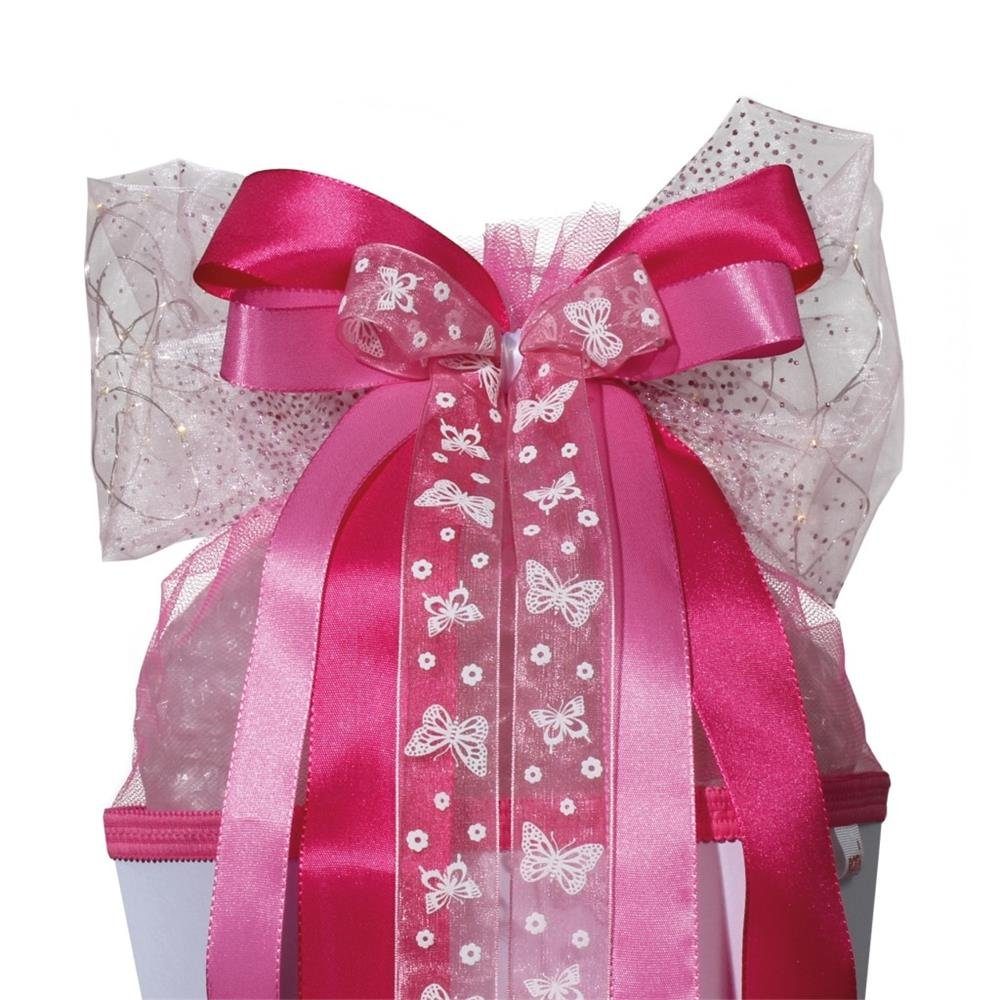 Roth Schultüte LED-Schleife "Pink Glamour", Rosa, 50 x 23 cm, für Zuckertüte oder Geschenke