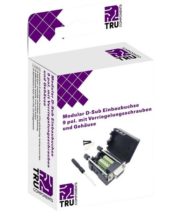 TRU COMPONENTS TRU COMPONENTS T190C4089 D-SUB Einbaubuchse Polzahl (num): 9 Schraub Elektro-Kabel OI10024