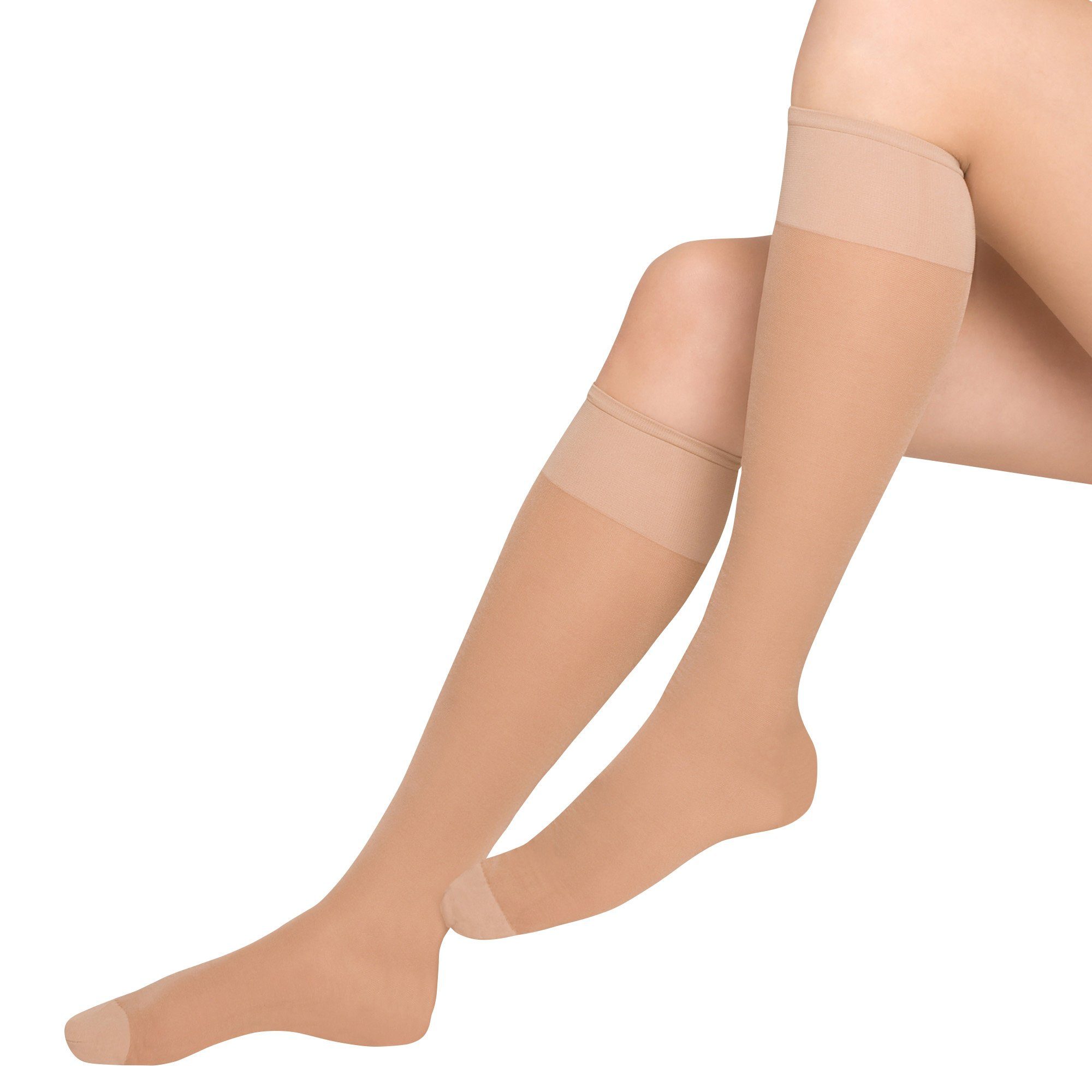Janastyle Kniestrümpfe Damen-Stützkniestrümpfe 3 Paar Uni