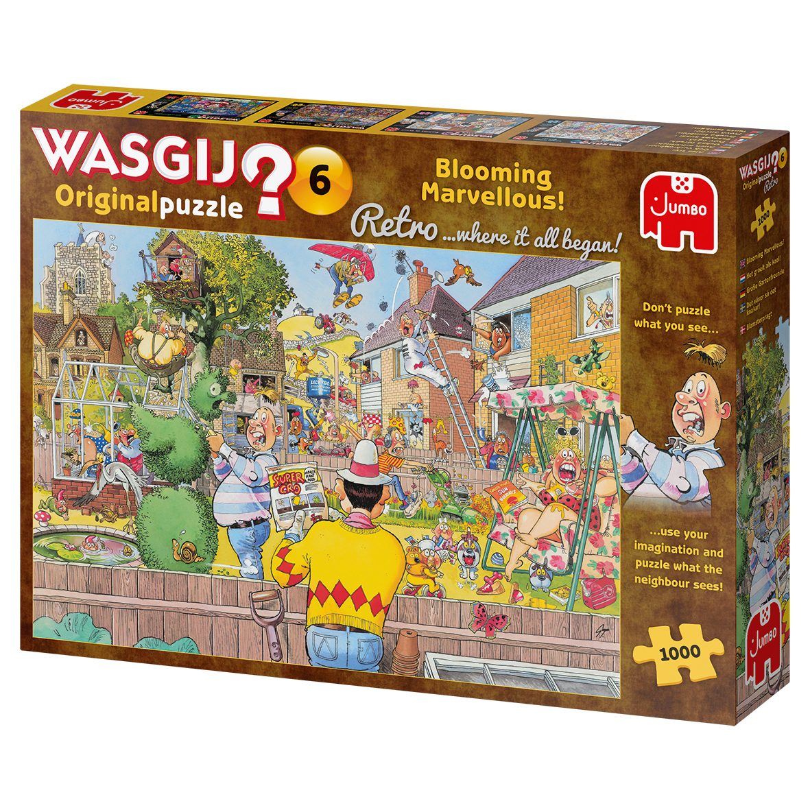 Jumbo Spiele Puzzle Wasgij Original Retro 6 Große Gartenfreunde 1000 Teile Puzzle, 1000 Puzzleteile, Made in Europe