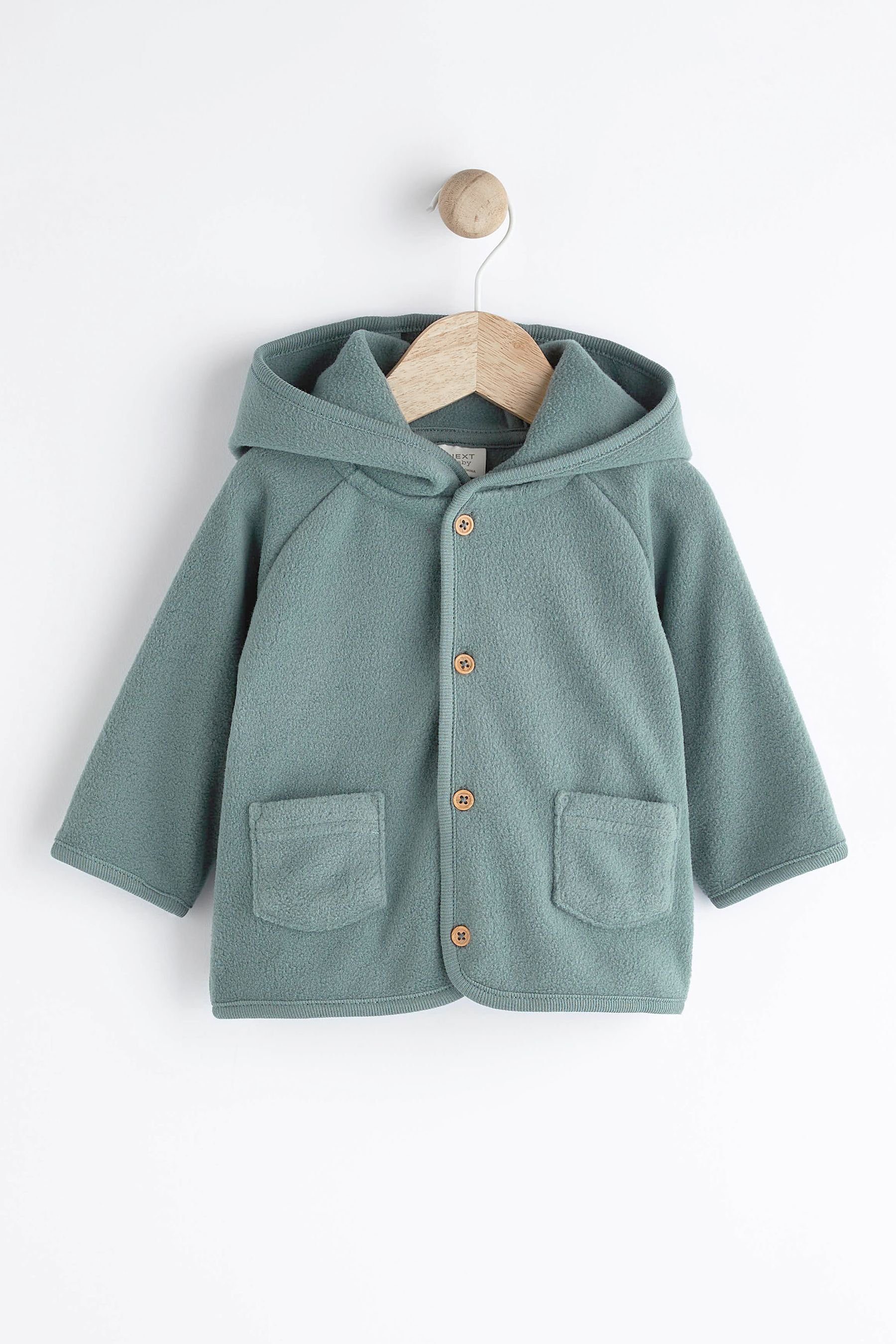 Next Kapuzenfleecejacke Kuschelige Baby Kapuzenjacke aus Fleece (1-St) Teal Blue