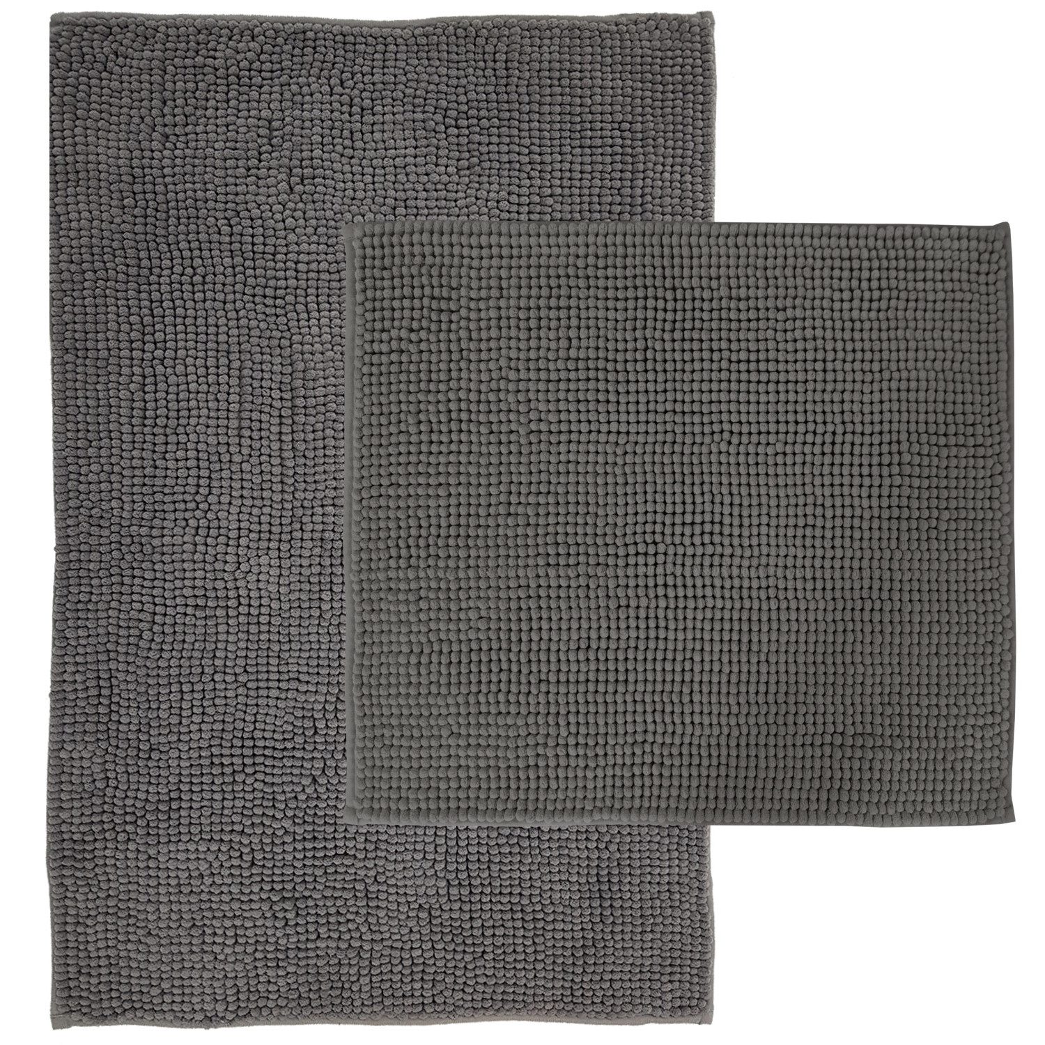 NYVI Badematte Badematten Set 2 teilig NYVISpa Chenille Badezimmerteppich Set, Höhe 20 mm, Polyester, Rutschfest, Saugfähig, Schnell Trocknend, Fußbodenheizung geeignet