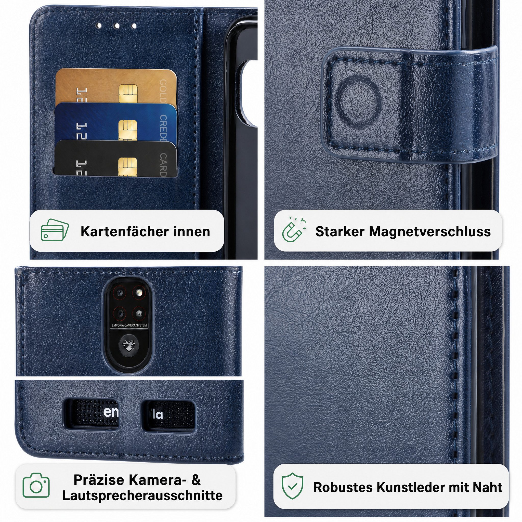 caseroxx Handytasche caseroxx Handytasche Bookstyle-Case für Emporia Smart 5, (Einzelartikel, 1-tlg., Bookstyle-Case), mit Kreditkartenfächern