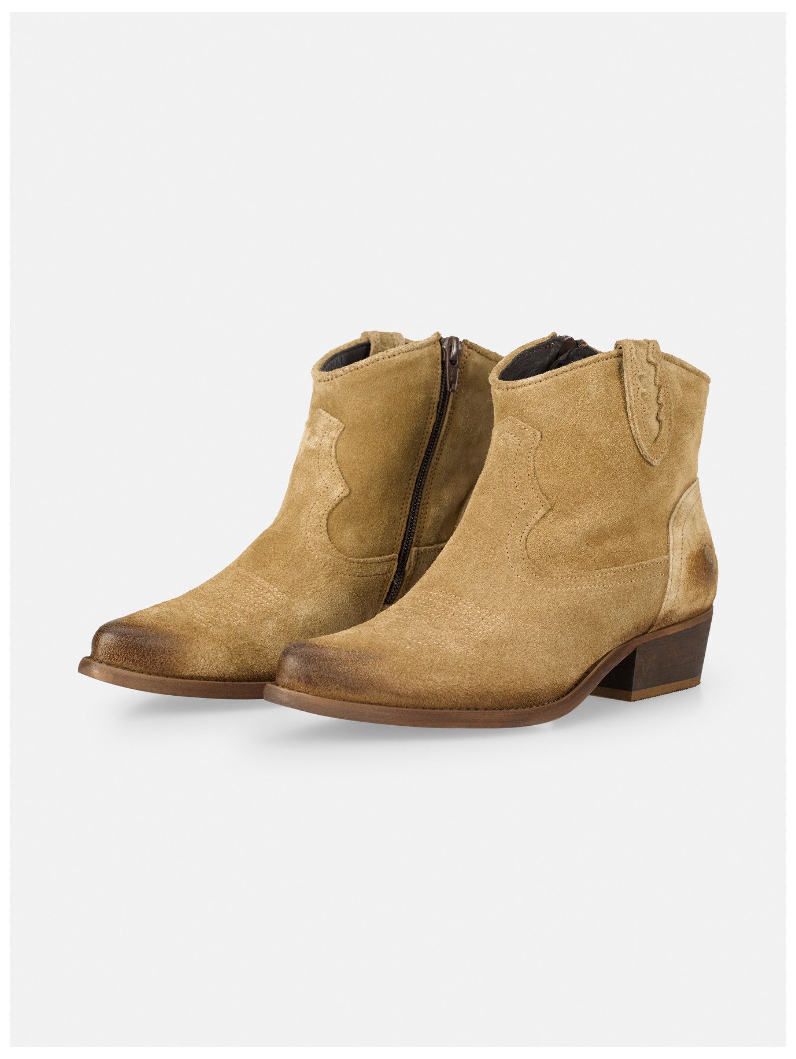 Felmini Wide Fit Stiefelette Leder . Cowboy Stiefelette – Bild 4 von 5