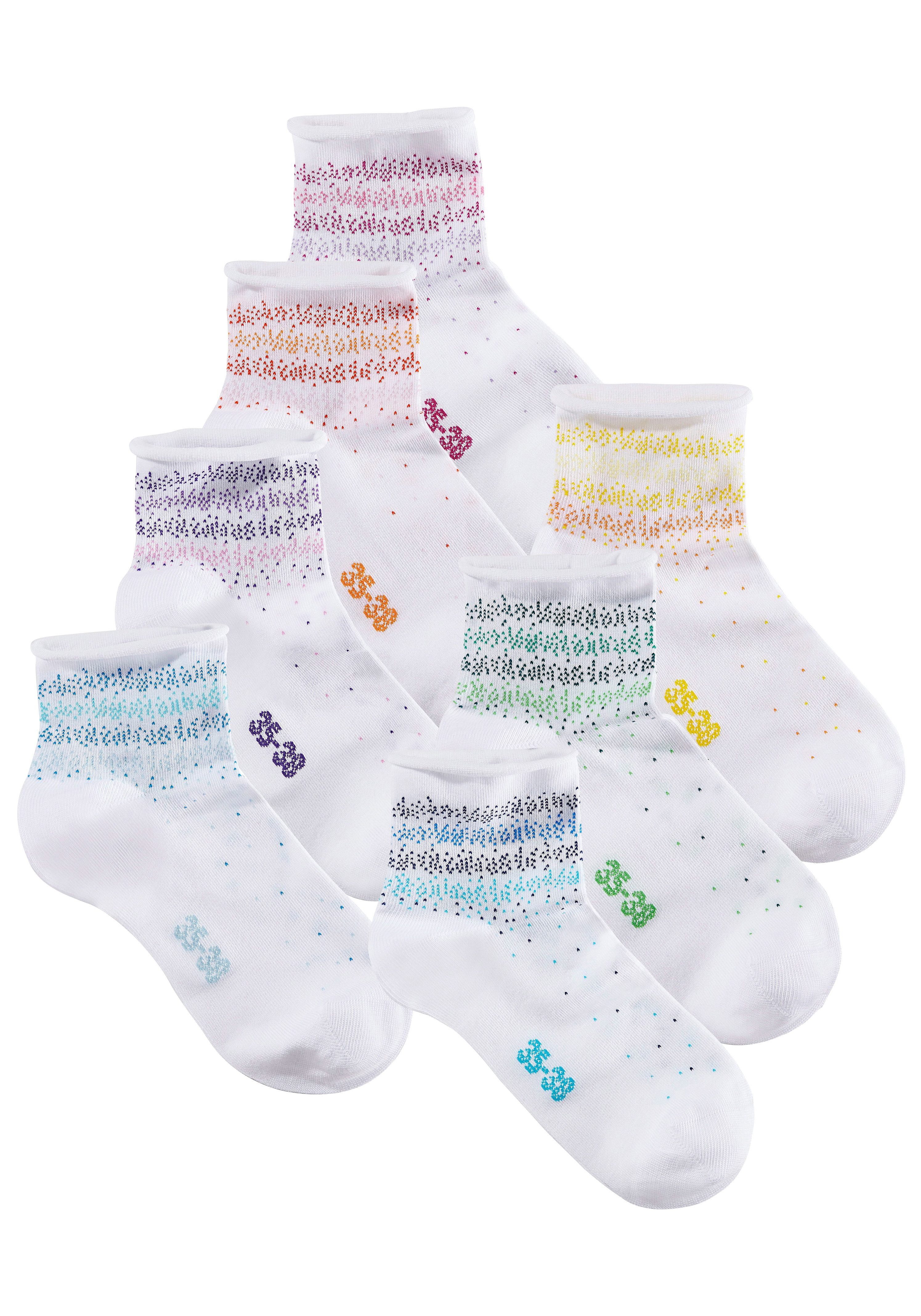 H.I.S Kurzsocken Damen Kurze Söckchen, bunte Pünktchen (Packung, 7-Paar, Gr. 35-38 bis 39-42) mit Pünktchen Muster – Bild 4 von 4