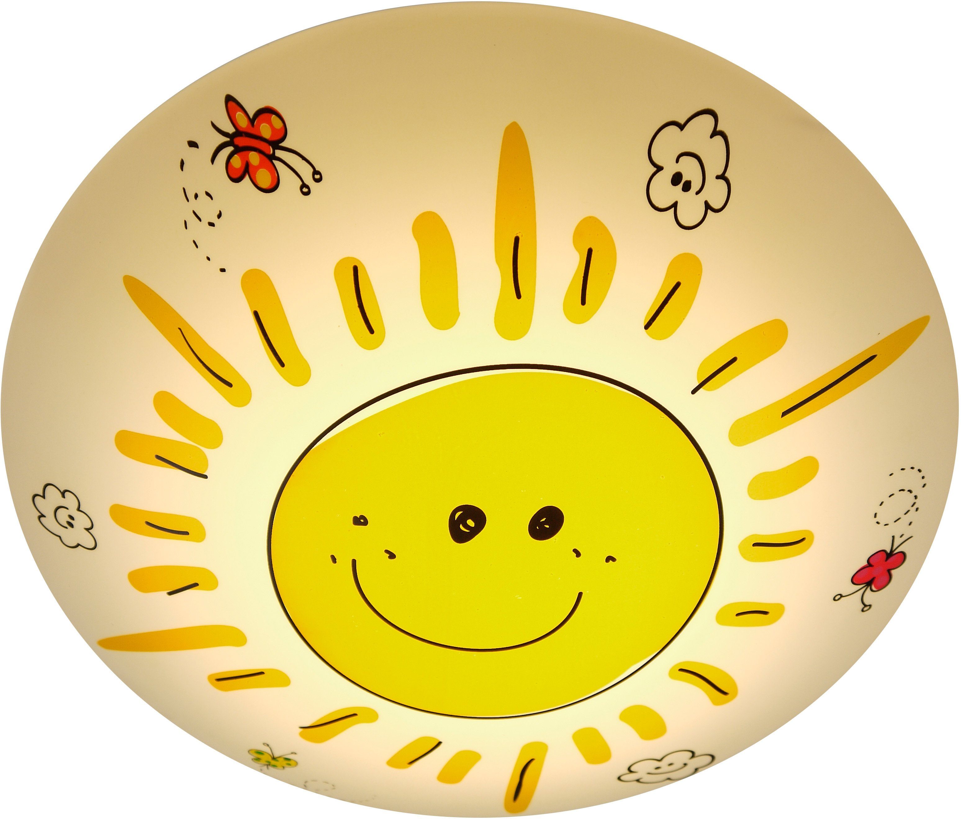 niermann Deckenleuchte Sunny, Kinderlampe, Kinderzimmer, bruchsicherer Kunststoff
