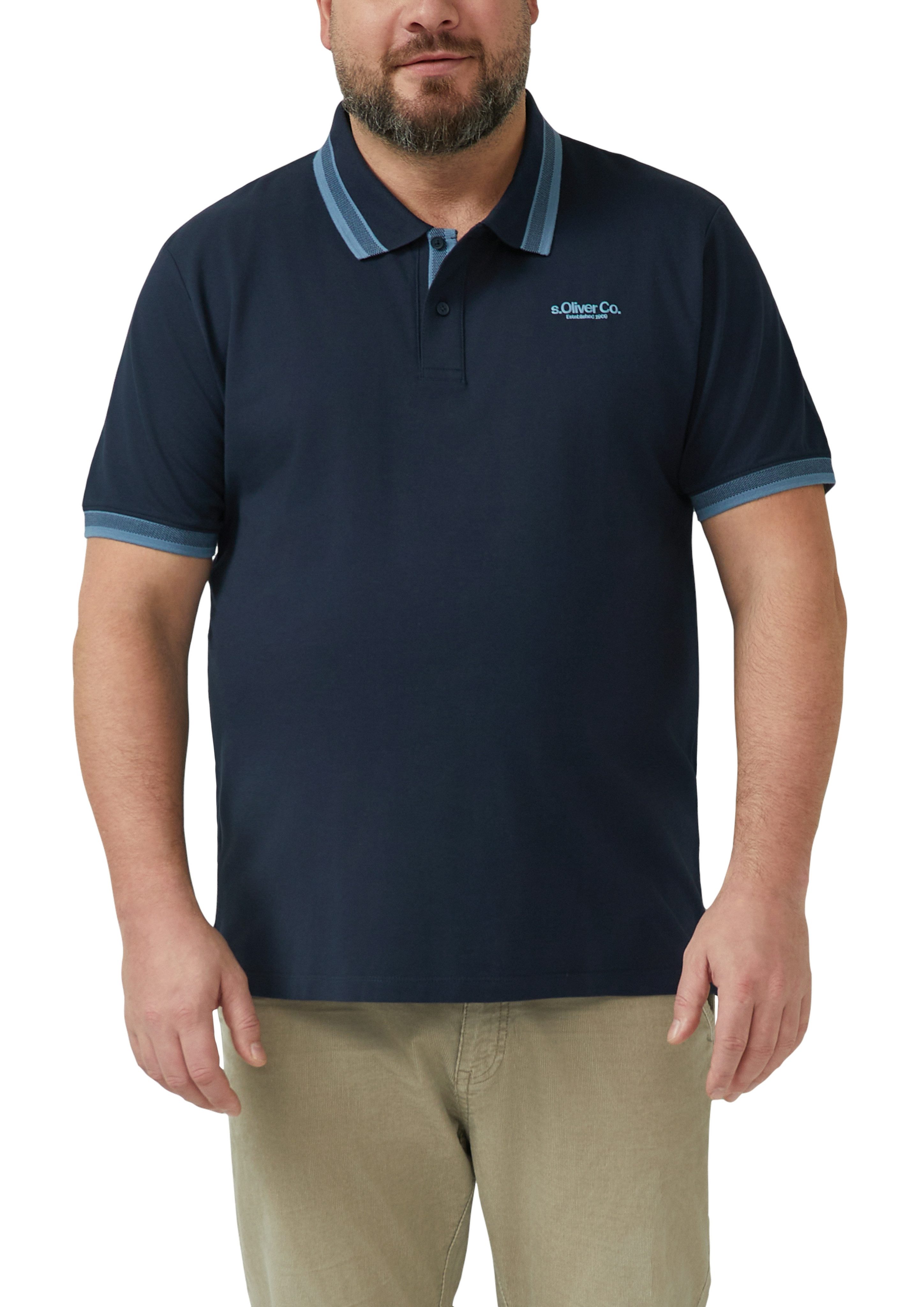 s.Oliver Men Big Sizes Poloshirt mit Logo Print günstig online kaufen