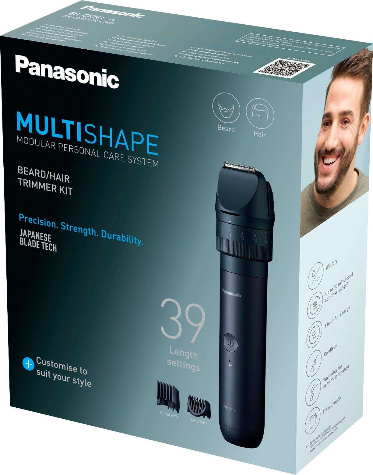 & Kit Multishape Haare Panasonic Haar- Bartschneider und ER-CKN1-A301 Starter Bart (NiMH-Akku)