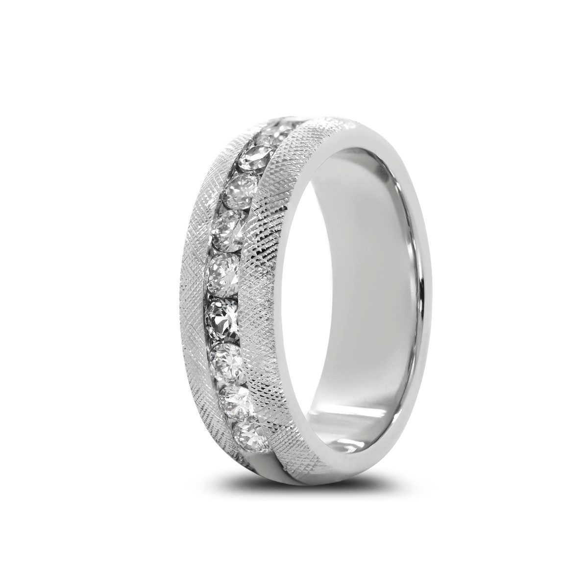Jumpeak Diamantring D/E VVS/VS, Herren-Diamantring,14K Weißgold-Diamantring,Trauring, Diamond,Verlobungsring,Geschenk für Ehemann,Kommunion Geschenk Junge