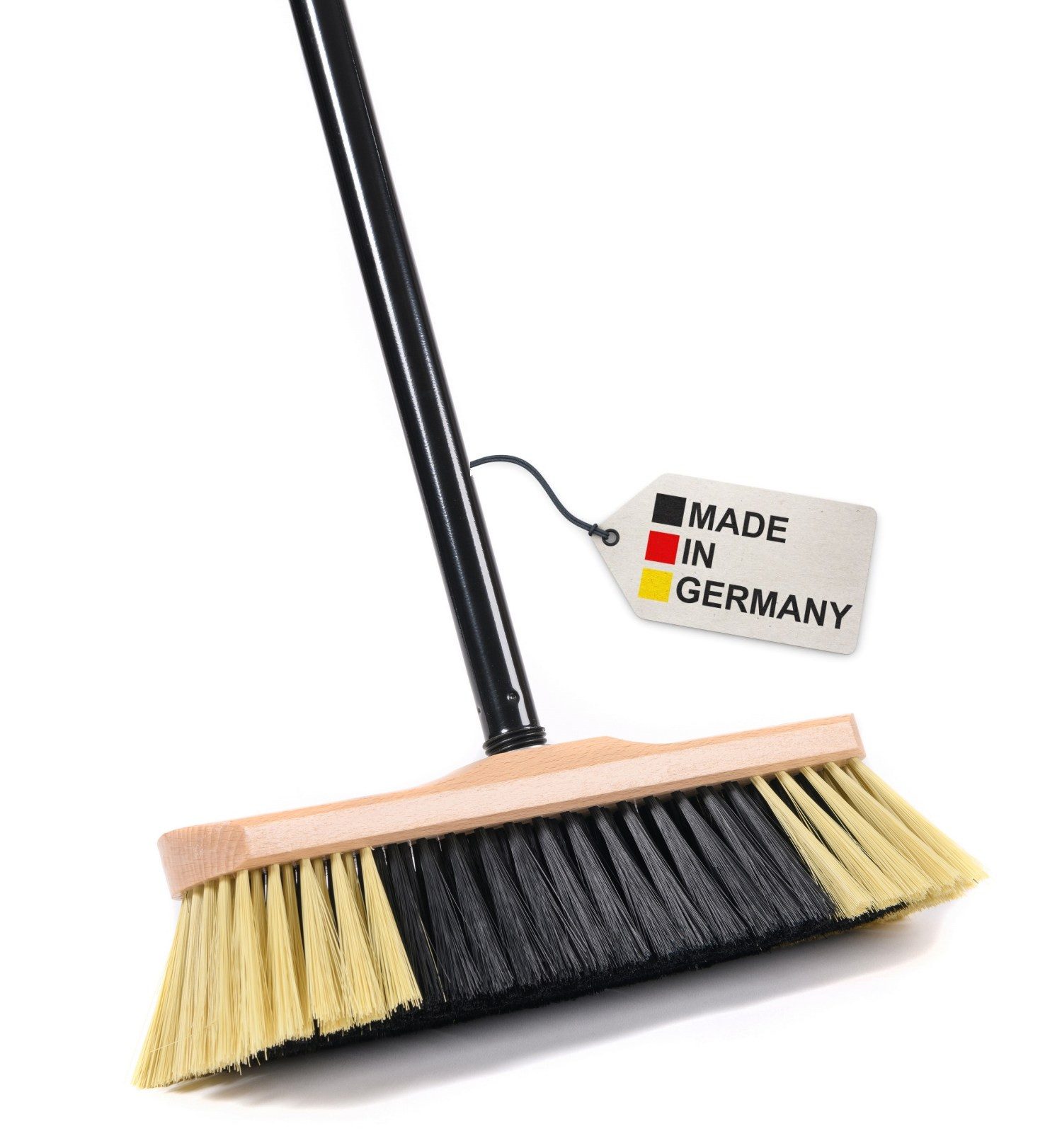 BawiTec Kehrgarnitur Hochwertiger Zimmerbesen Haushaltsbesen Besen mit Stiel, Fliesen, Laminat, Vinylböden, Parkettböden, Korkböden, PVC-Böden
