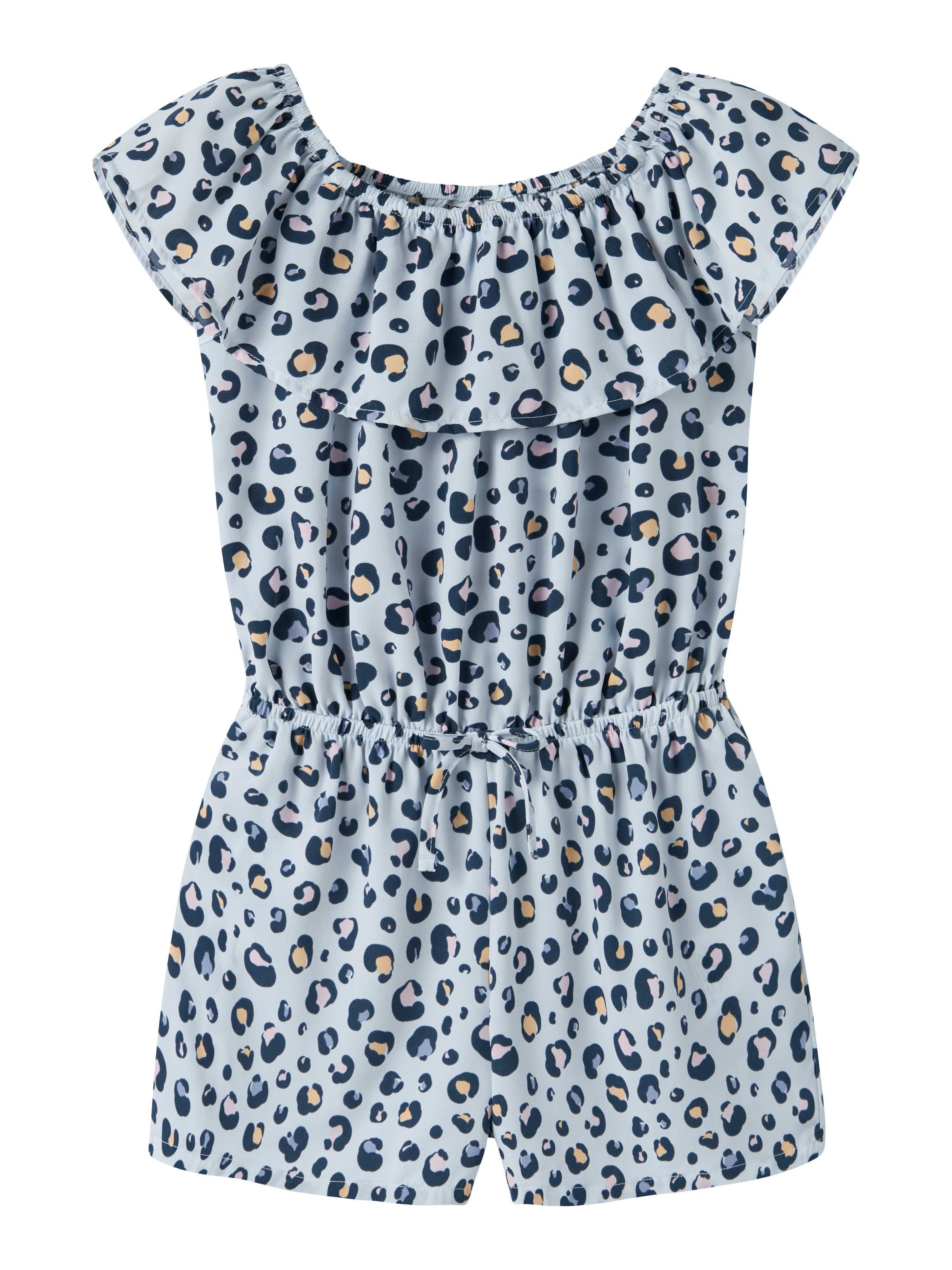 Name It Kurzoverall NKFVINAYA PLAYSUIT FFF Kunstfaser, elastischer Bund, Allover-Druck