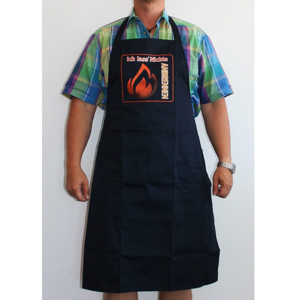 teprovo Grillschürze Kochschürze Schürze 116cm Ich lass Nichts anbrennen, (1-tlg., integrierte Taschen), mit Motiv und Spruch