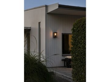meineWunschleuchte LED Außen-Wandleuchte, LED wechselbar, warmweiß, Wand-laterne Landhausstil Terrassenleuchten Hauswand Schwarz H: 30cm