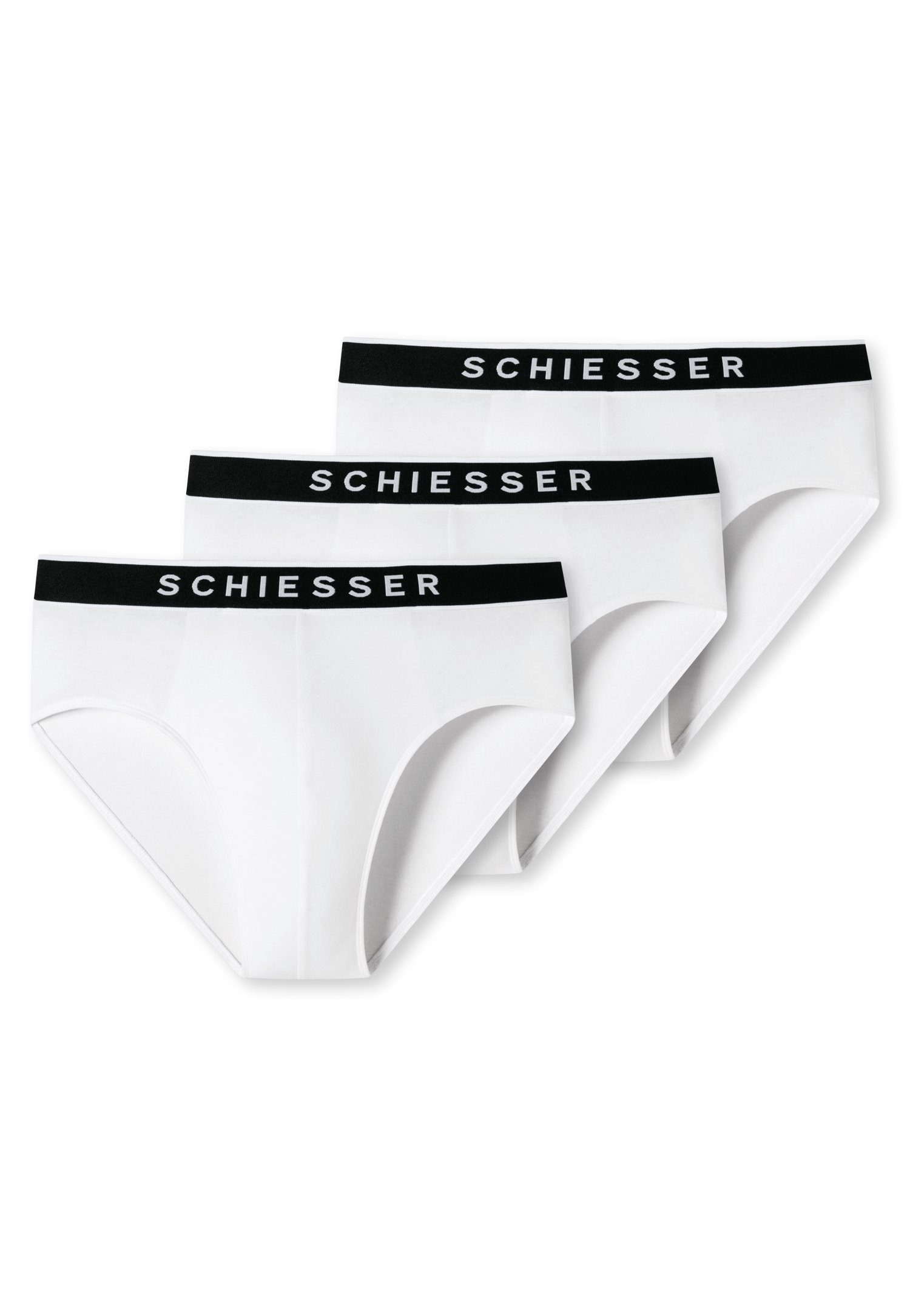 (3er-Pack) Schiesser mit Rioslip weiß Schiesser-Logo kontraststarkem