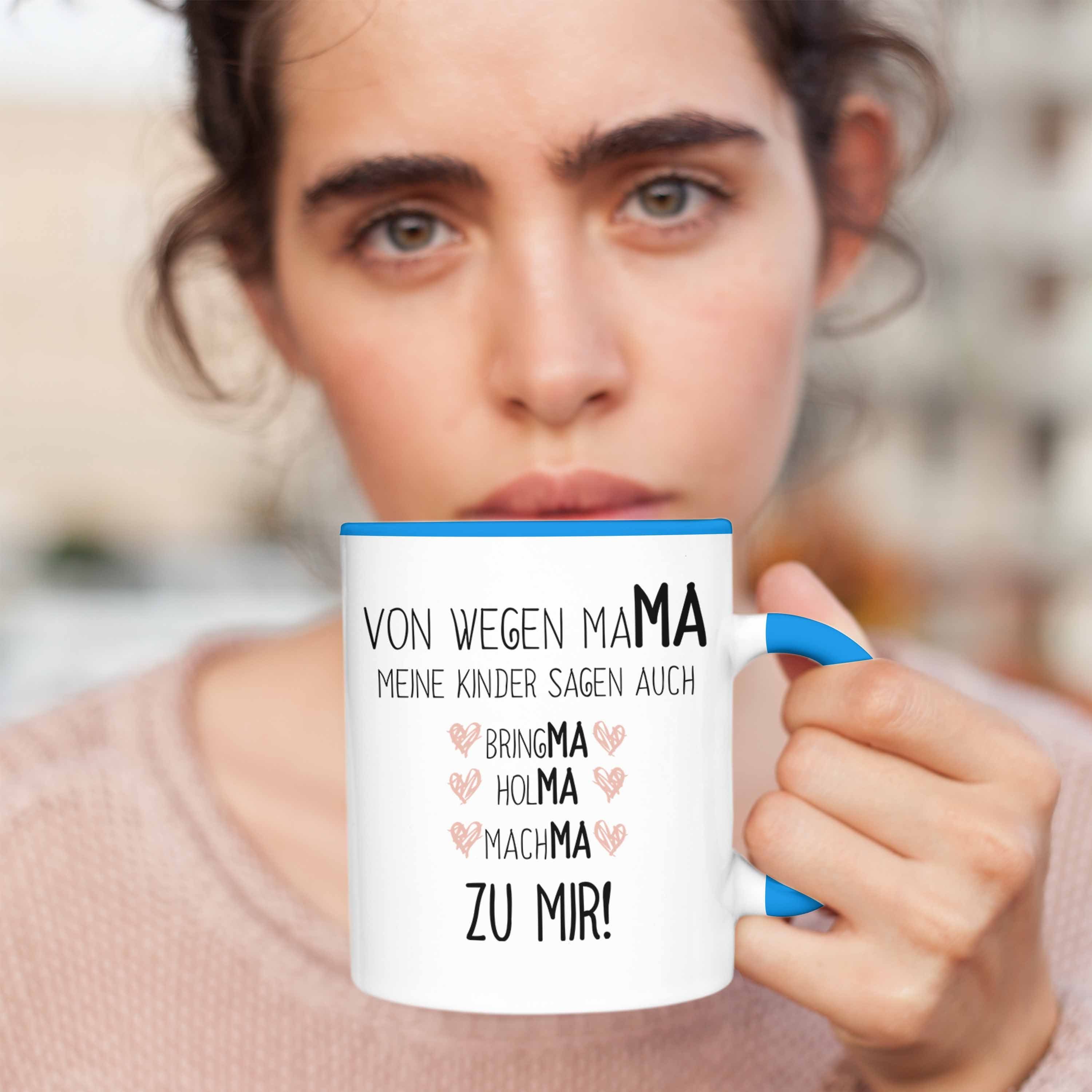 Tasse Mama Tochter Blau Kaffeetasse Trendation Mutter Muttertag mit Geschenk Tasse von Trendation - Spruch Sohn