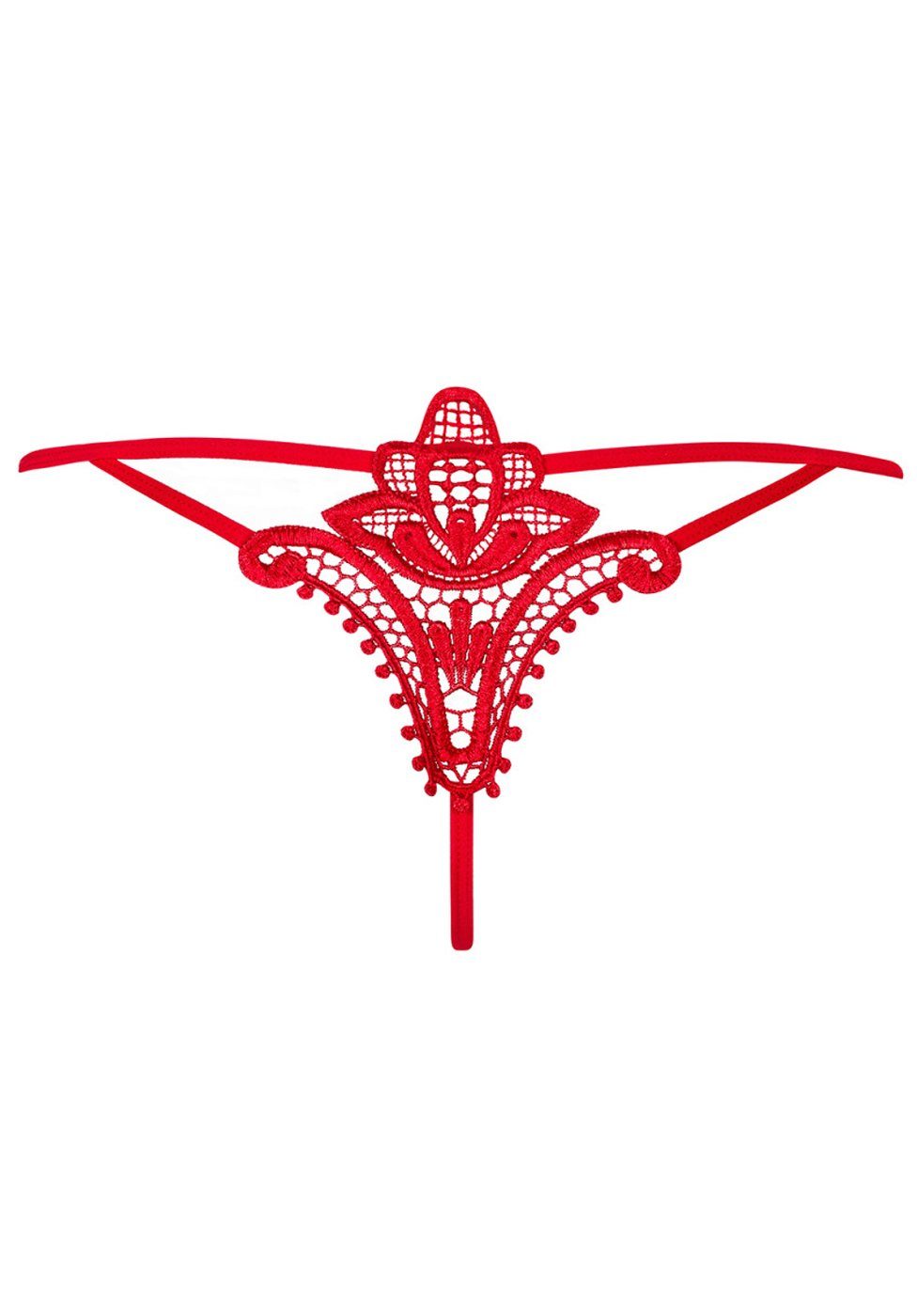 Obsessive Stringtanga Luiza String-Tanga - rot (1-St) mit Blumenapplikation