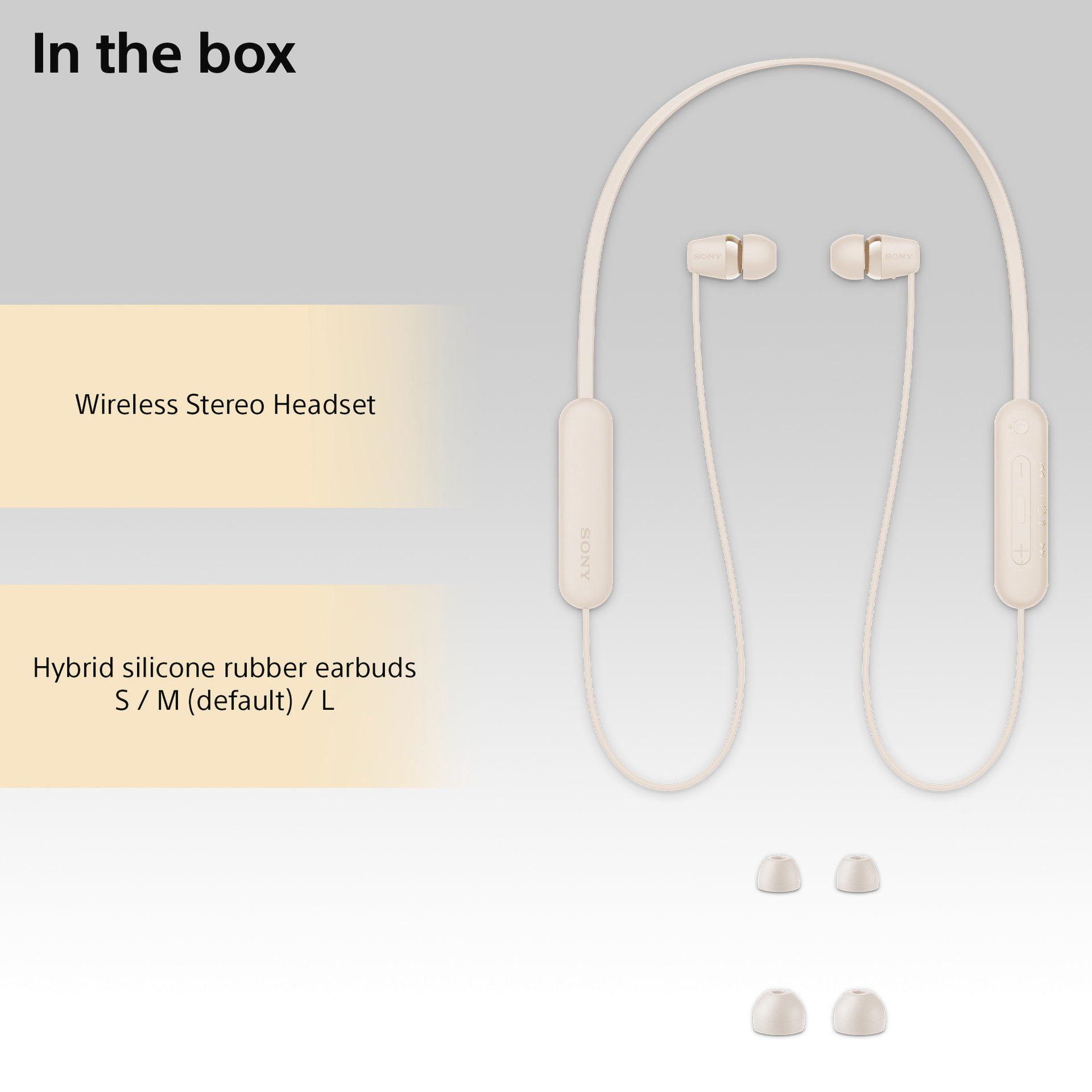 Sony In-Ear Kopfhörer WI-C100 In-Ear-Kopfhörer (Sprachsteuerung) beige