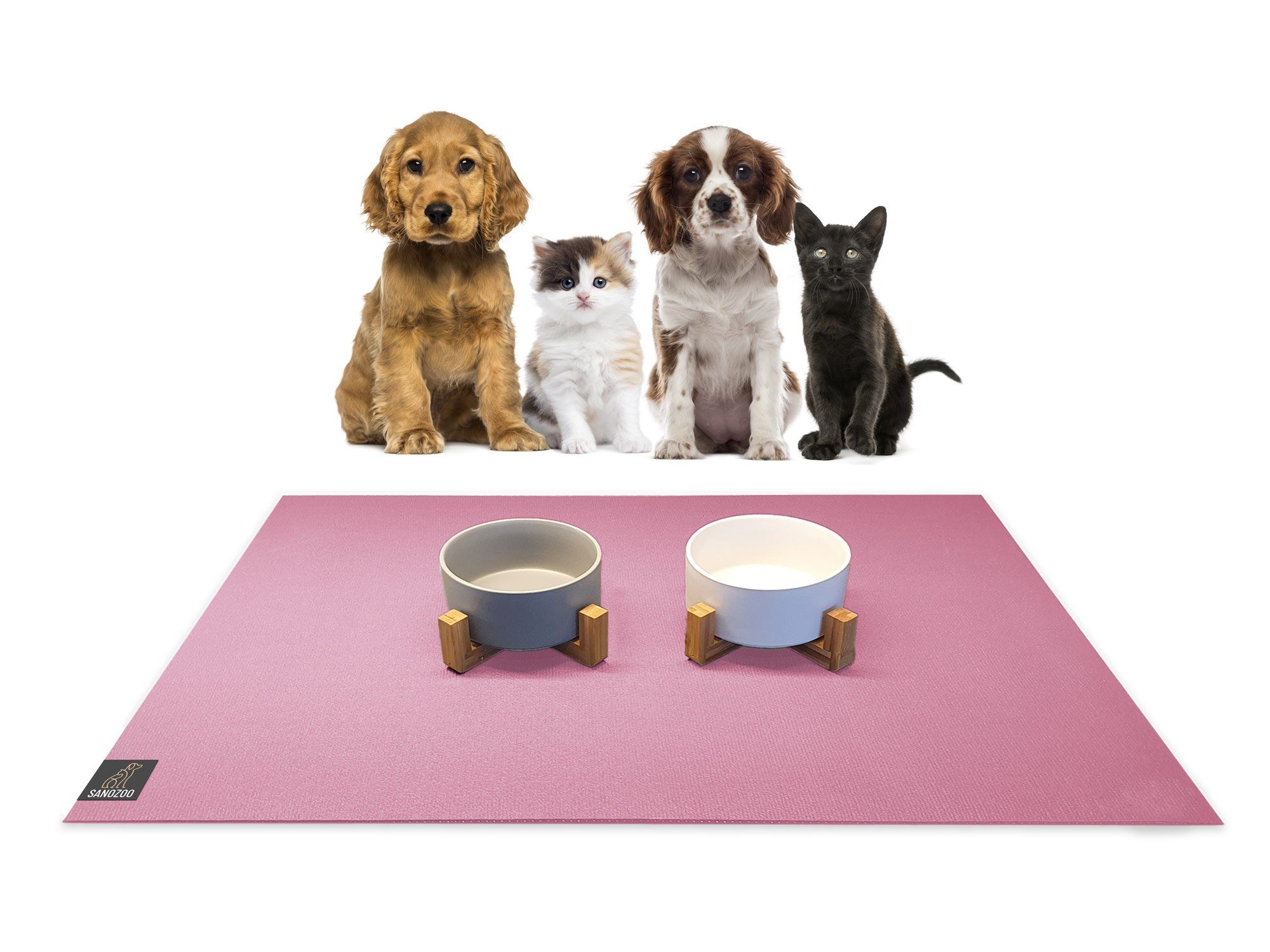 Sanozoo Napfunterlage SANOZOO® - Futtermatte 30 x 40 cm Rosa, 1-St., für Hunde & Katzen in Eckig, Rund, Halbrund oder Eckrund