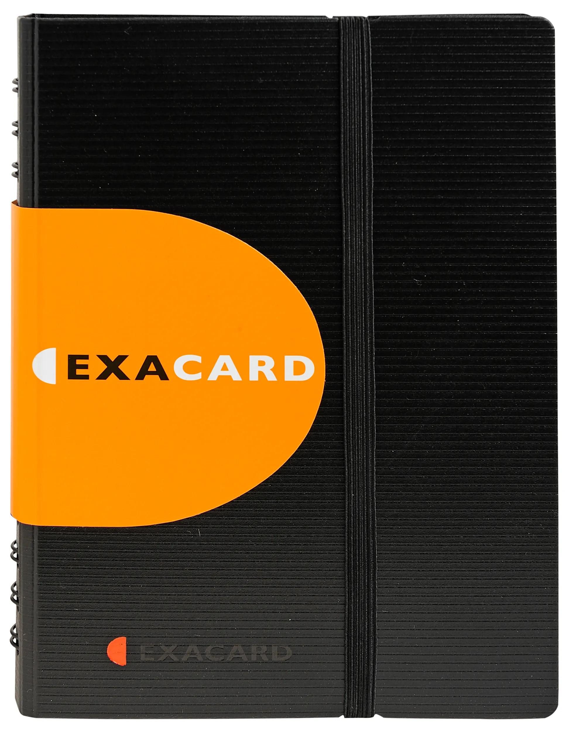 EXACOMPTA Visitenkarten 5x Visitenkartenbuch 20 Hüllen 120 Karten 20x145cm Schwarz 75034E, Visitenkarten herausnehmbar