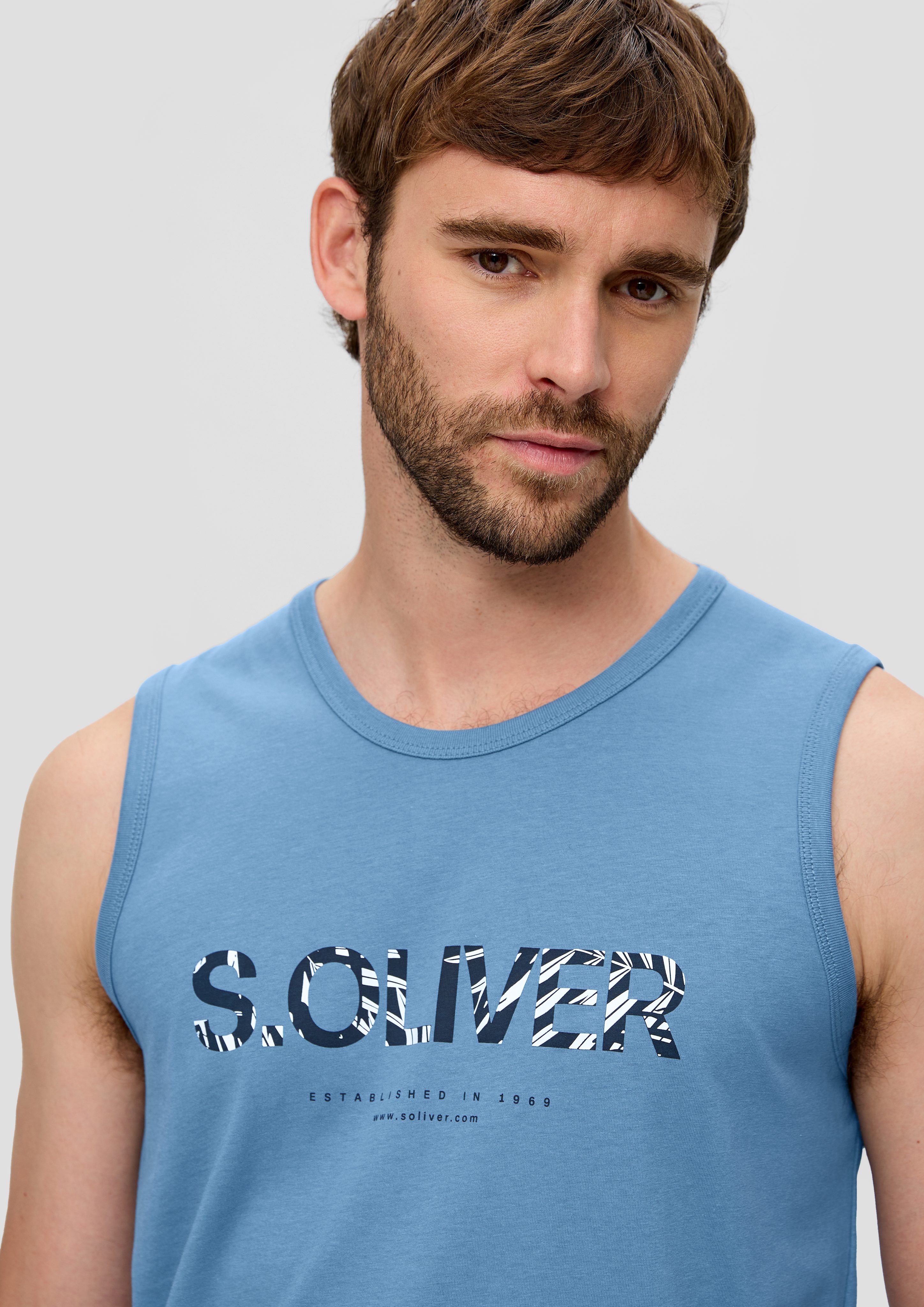 s.Oliver Shirttop Ärmelloses Baumwoll-Shirt mit Frontprint günstig online kaufen